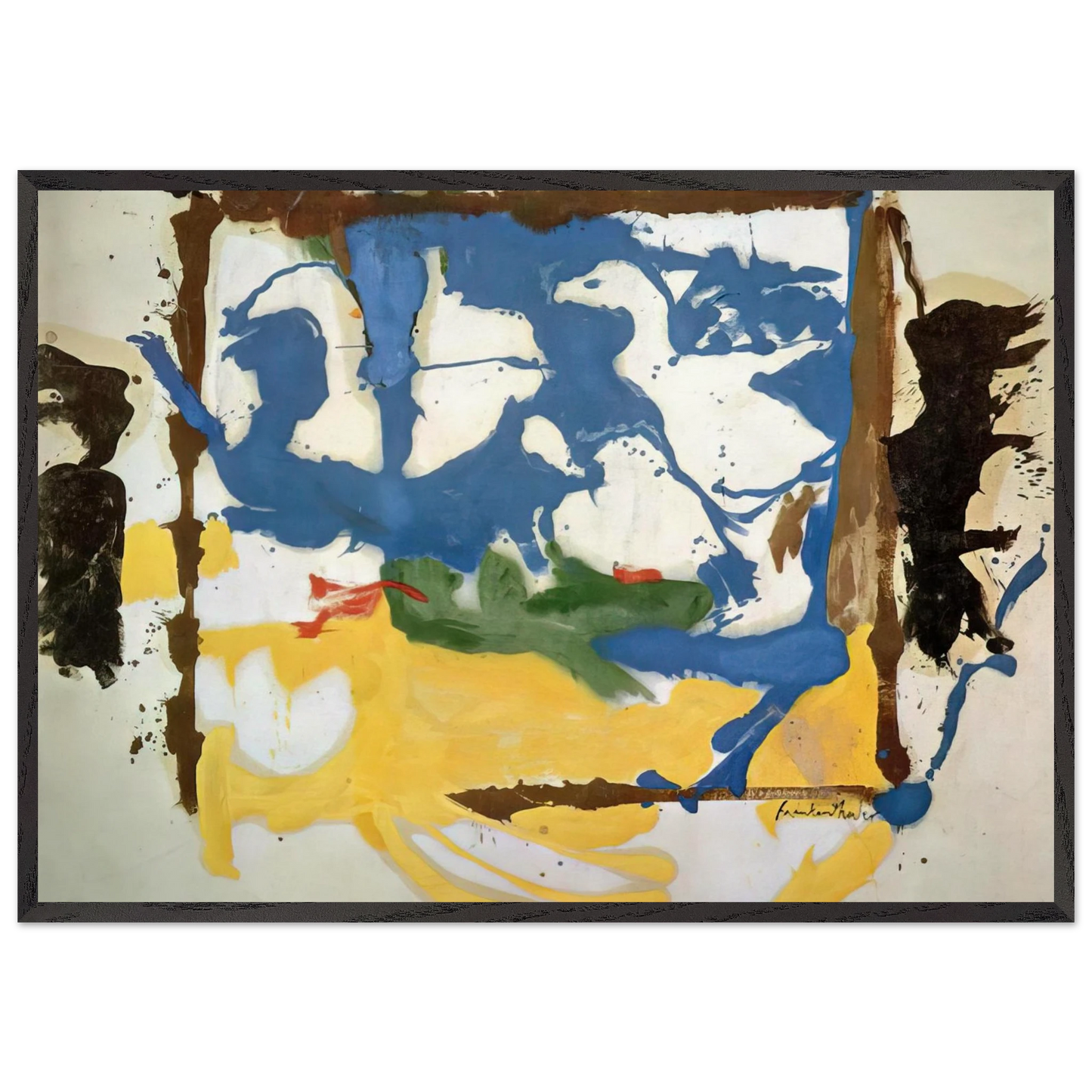 Swan Lake 2 - 1961 - Helen Frankenthaler Framed Art Print – Black Wooden Frame - Default Title - -Framed Art Print