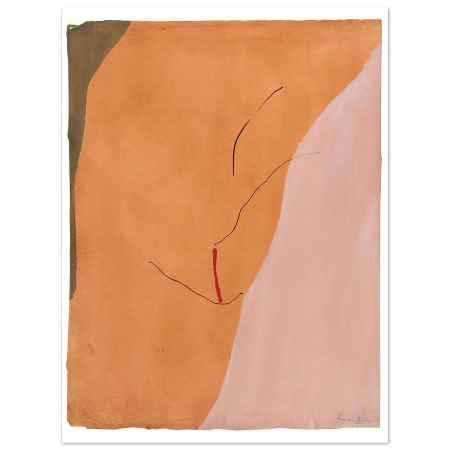 Helen Frankenthaler - Sanguine Mood - 1971 Wall art - 40x50 cm / 16x20 inches - Premium Wooden Framed Poster With Fine Art Paper - Black frame