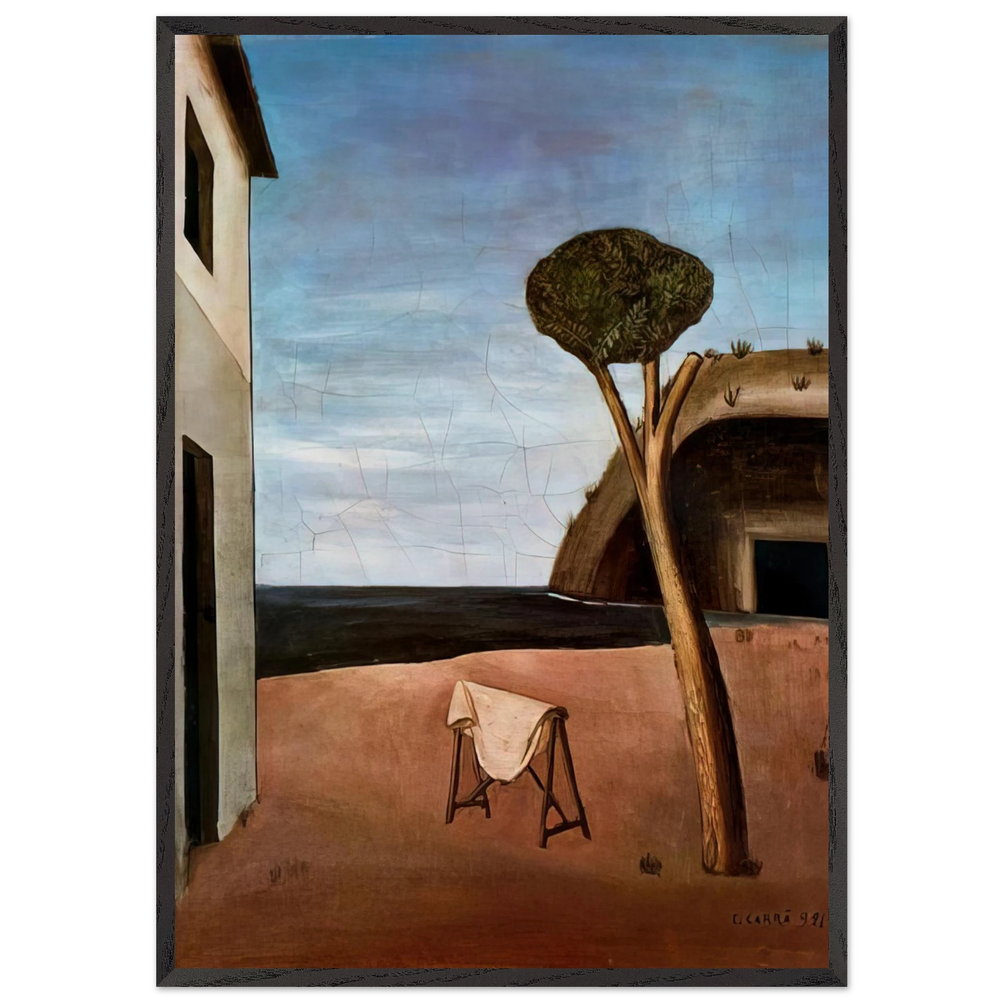 A PINE BY THE SEA 1921 - Carlo Carra Framed Art Print – Black Wooden Frame - Default Title - -Framed Art Print