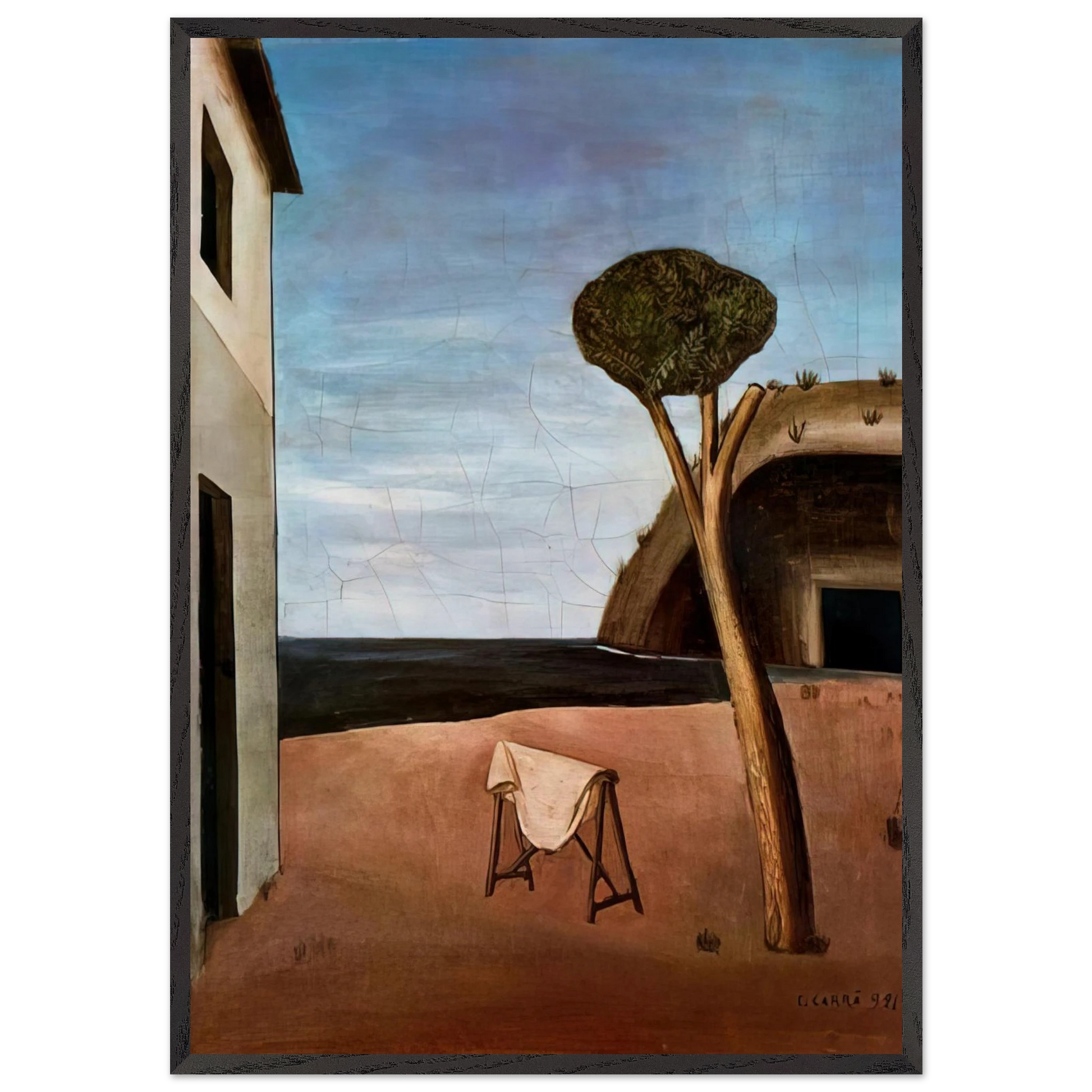 A PINE BY THE SEA 1921 - Carlo Carra Framed Art Print – Black Wooden Frame - Default Title - -Framed Art Print