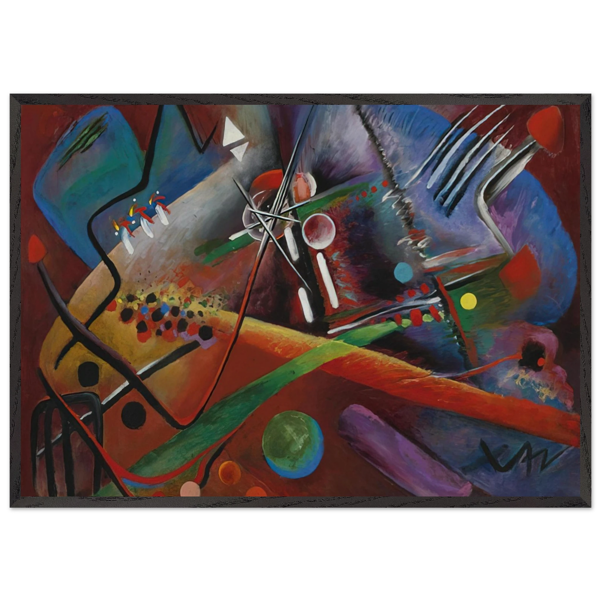 CON ROSO 1918 - Rudolf Bauer Framed Art Print – Black Wooden Frame - Default Title - -Framed Art Print