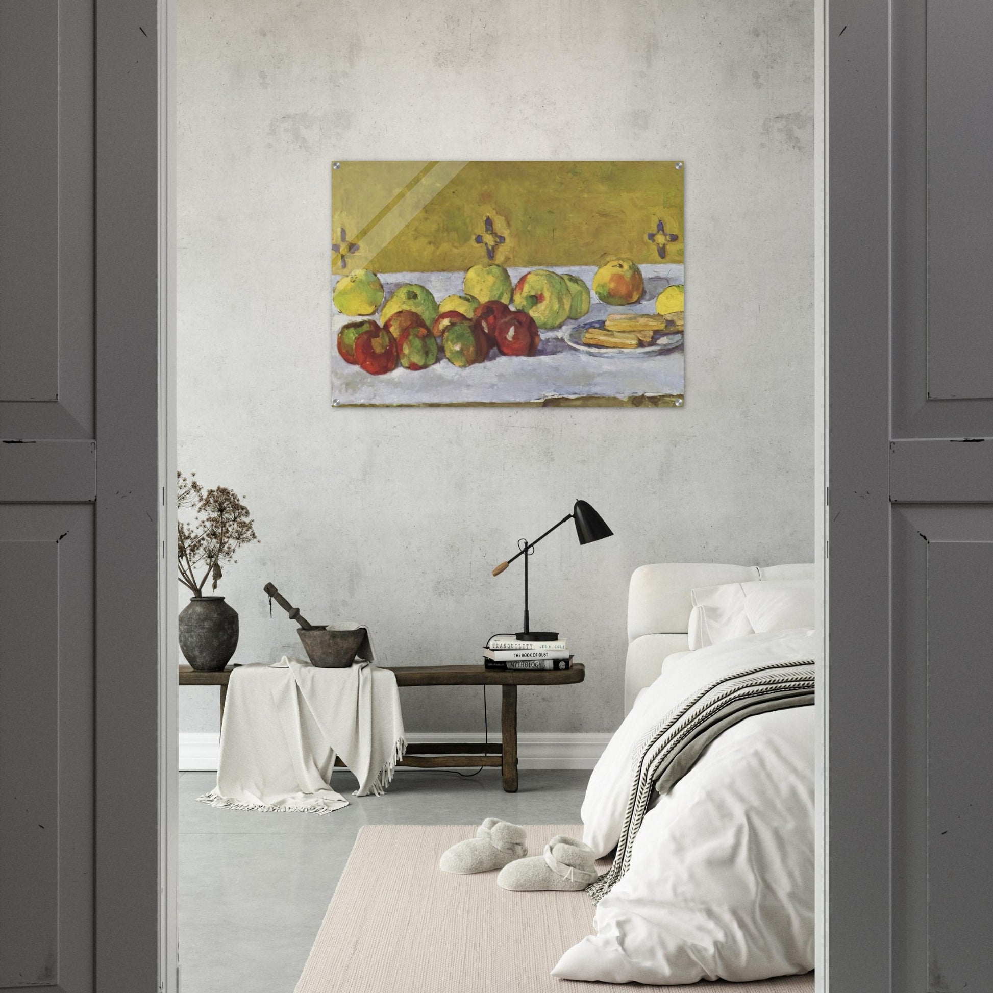 Still life with apples and biscuits - Paul Cézanne Acrylic Print - 70x100 cm / 28x40″ inches | Paul Cézanne Wall Art | Paul Cézanne Prints