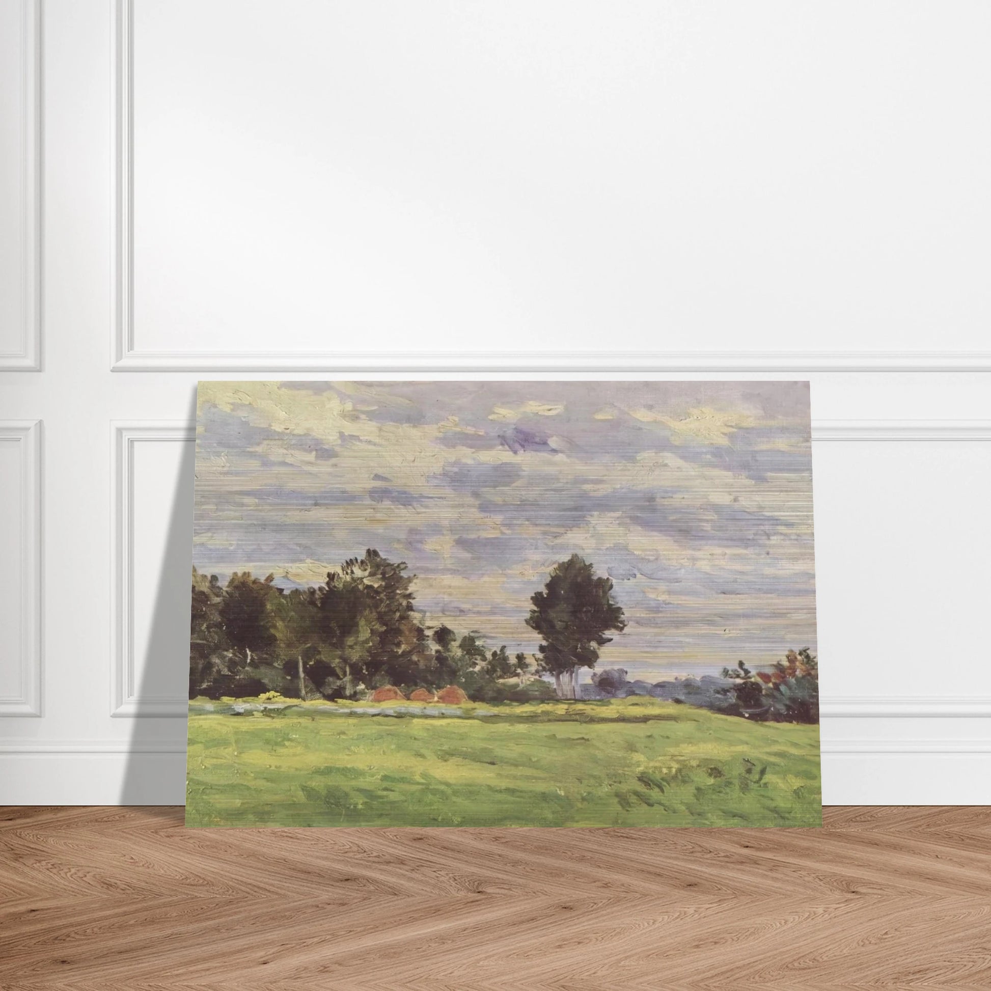 Landscape in the Ile de France - Paul Cézanne Brushed Aluminum Print - 70x100 cm / 28x40 inches | Paul Cézanne Aluminum Print | Paul Cézanne Prints