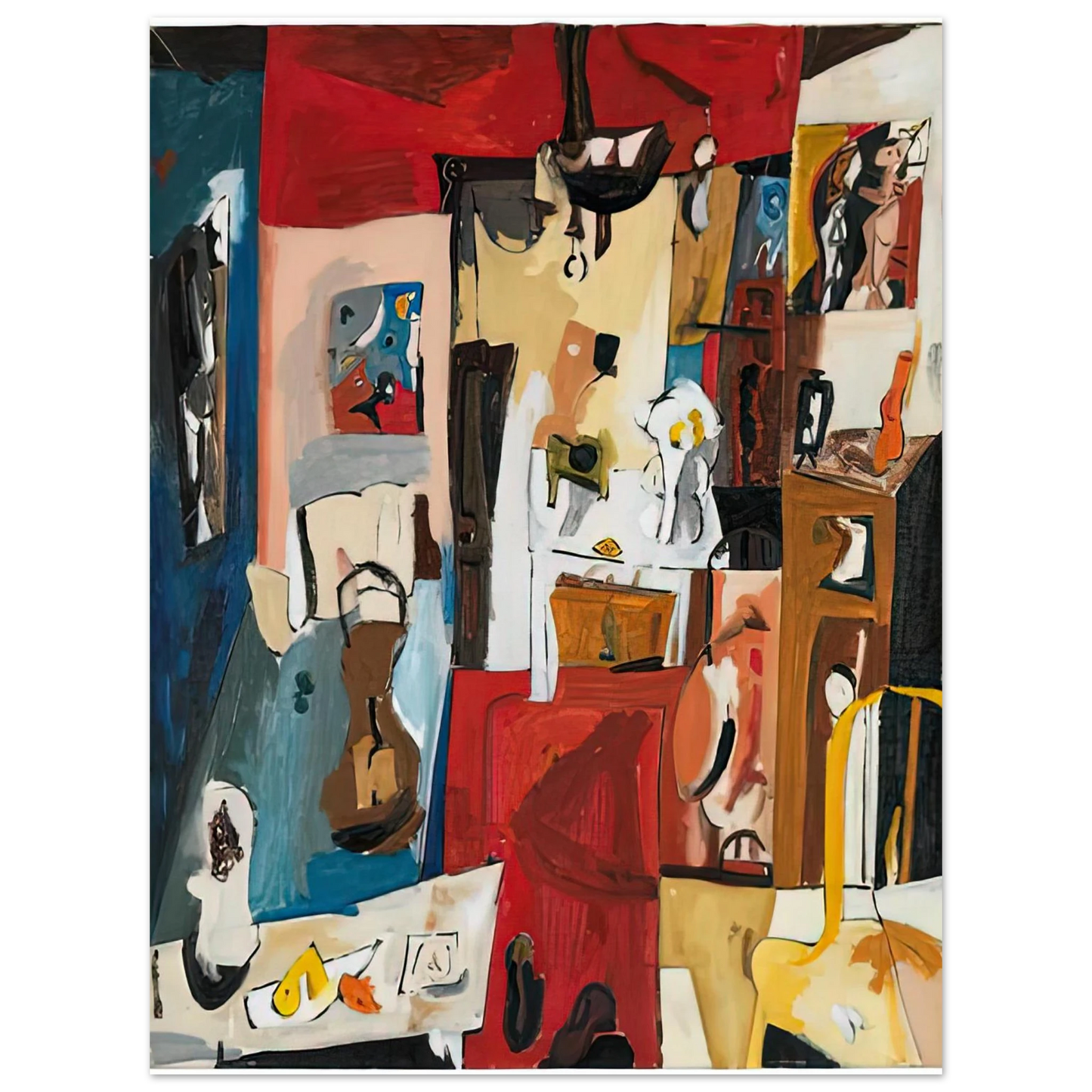 Helen Frankenthaler - 21st Street Studio, 1950- Wall Art - 21x29.7 cm / 8x12" - Fine Art Poster - -