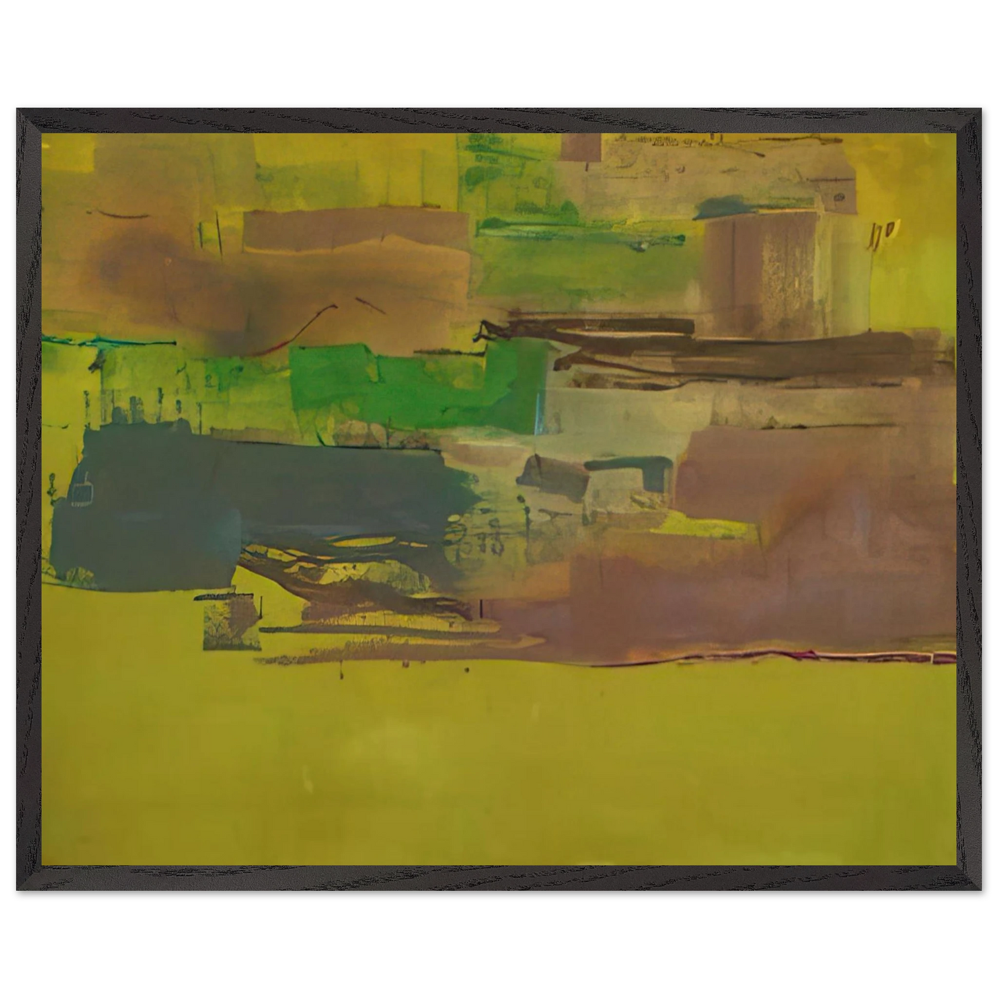 Helen Frankenthaler - August Deep - 1978 Wall art - 30x30 cm / 12x12 inches - Premium Wooden Framed Poster With Fine Art Paper - Wood frame