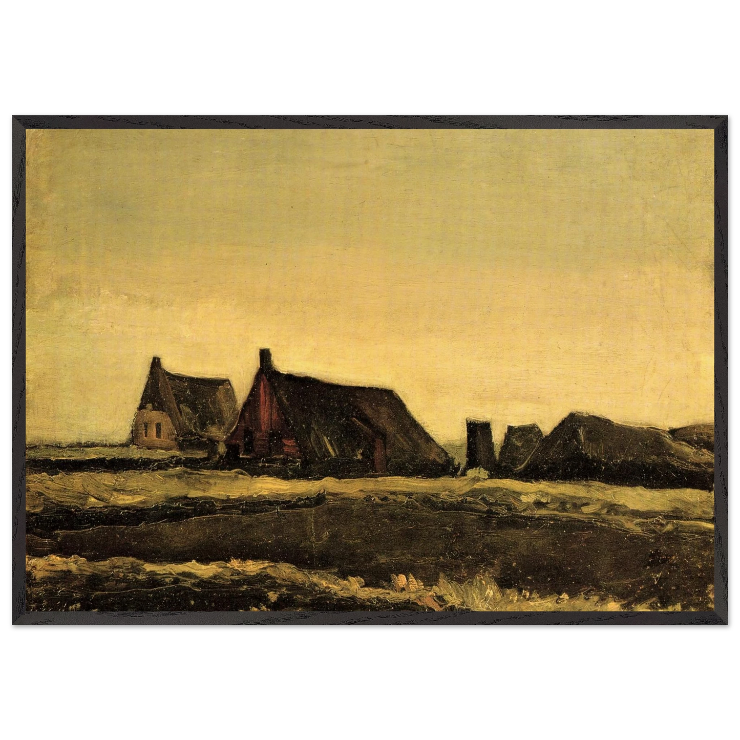 Cottages N2 - Vincent van Gogh Framed Art Print – Black Wooden Frame - Default Title - -Framed Art Print
