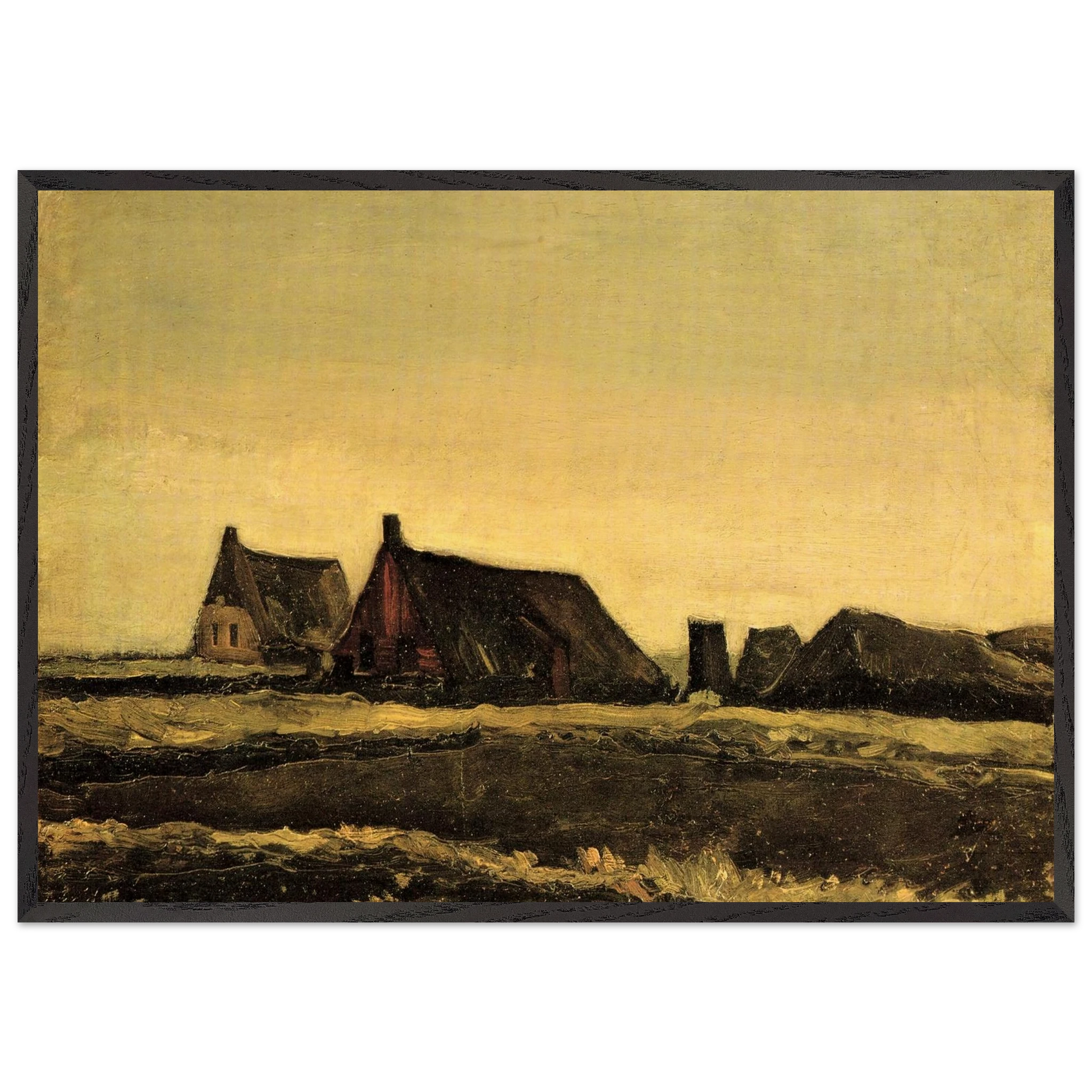 Cottages N2 - Vincent van Gogh Framed Art Print – Black Wooden Frame - Default Title - -Framed Art Print