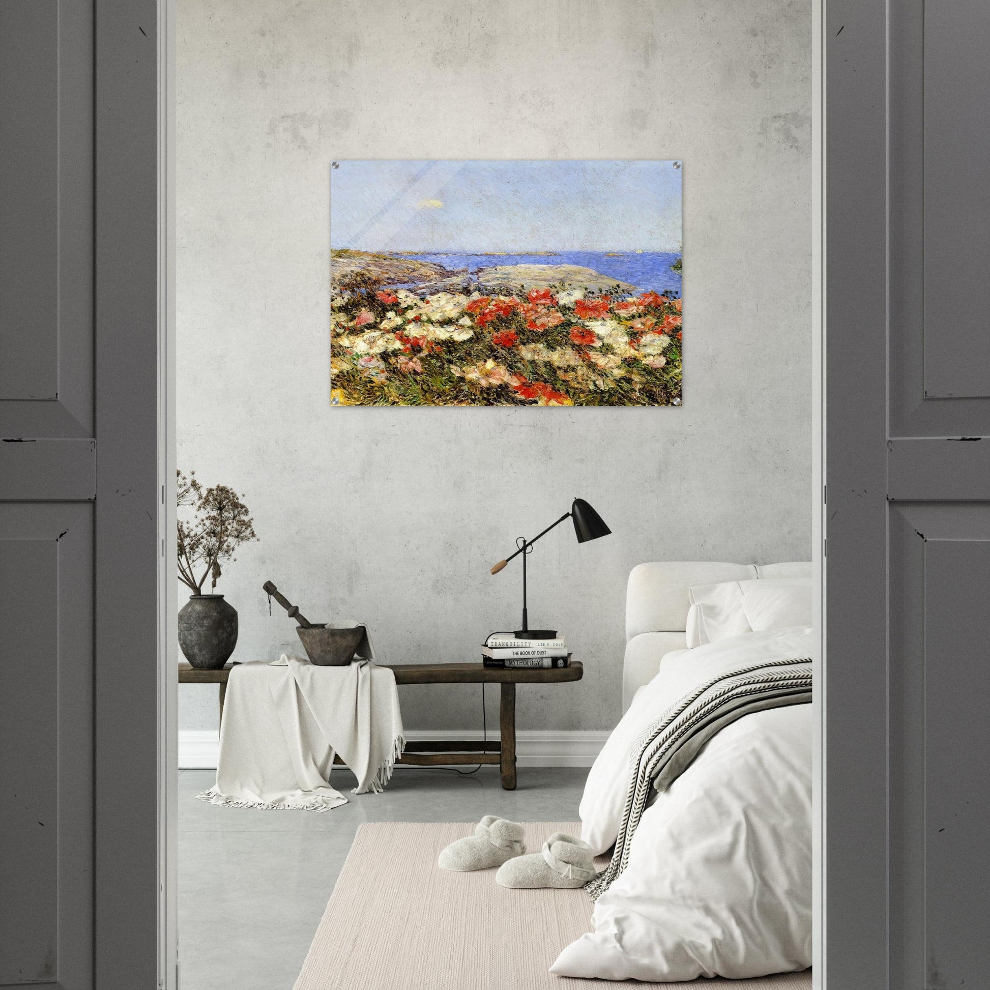Poppies on the Isles of Shoals - Childe Hassam Acrylic Print - 70x100 cm / 28x40″ inches | Childe Hassam Wall Art | Childe Hassam Prints
