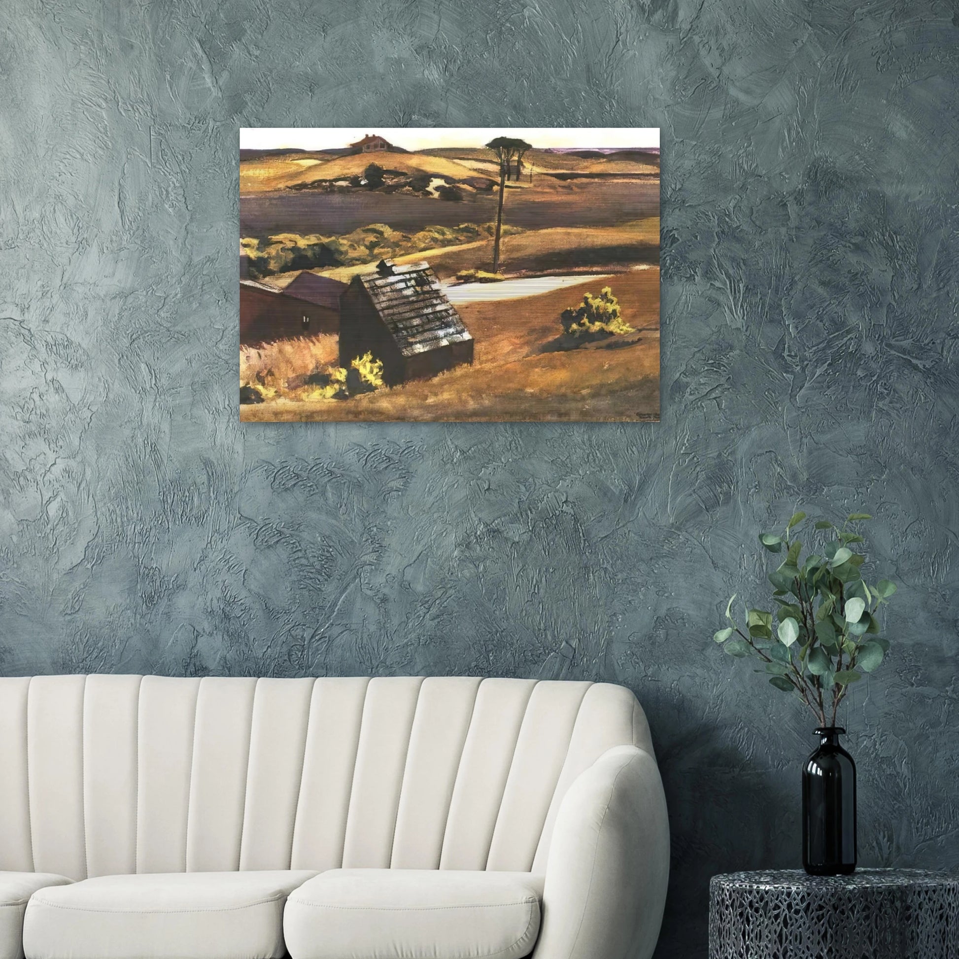 Burly Cobb Hen Coop and Barn - Edward Hopper Brushed Aluminum Print - 70x100 cm / 28x40 inches | Edward Hopper Aluminum Print | Edward Hopper Prints