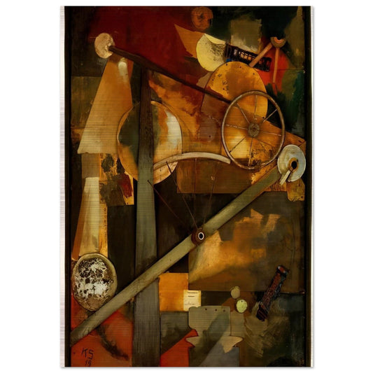 CONSTRUCTION FOR NOBLE LADIES 1919 - Kurt Schwitters Brushed Aluminum Print - 70x100 cm / 28x40 inches | Kurt Schwitters Aluminum Print | Kurt Schwitters Prints