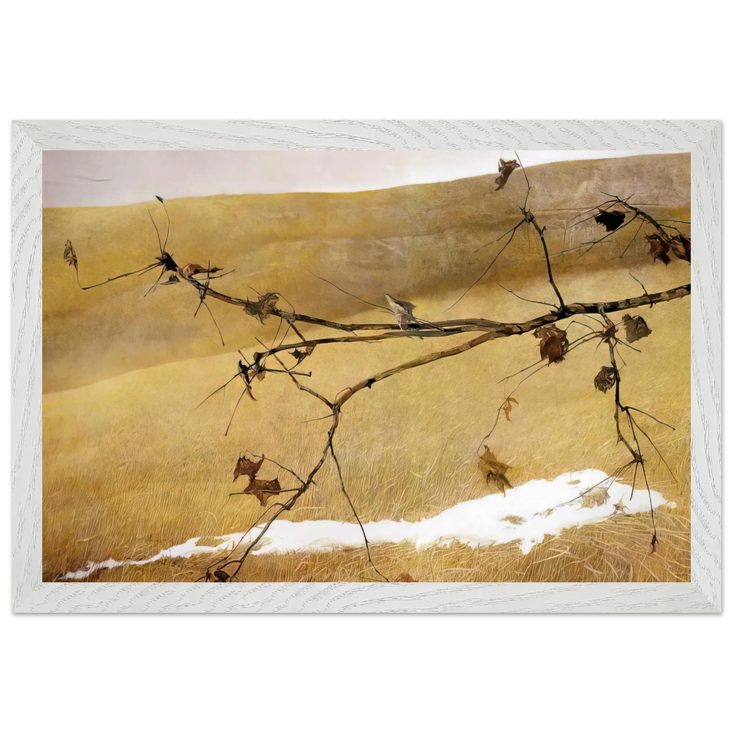 Andrew Wyeth - LONG LIMB Wall Art - 21x29.7 cm / 8x12" - Premium Wooden Framed Poster With Fine Art Paper - Wood frame