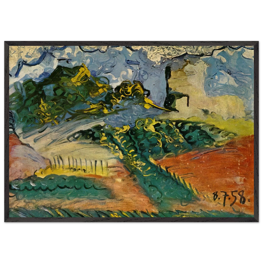 Untitled - 1958 N1 - Pablo Picasso 70x100 cm / 28x40 inches Framed Art Print – Black Wooden Frame