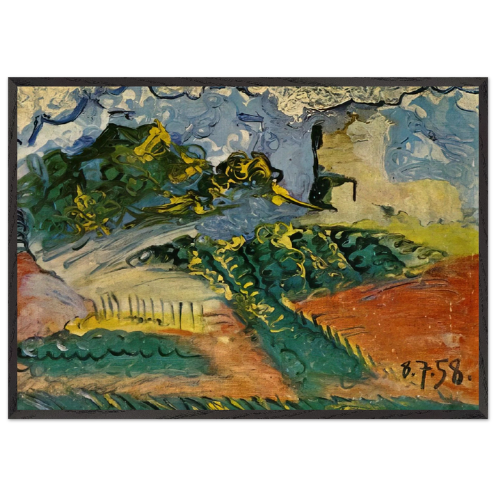 Untitled - 1958 N1 - Pablo Picasso 70x100 cm / 28x40 inches Framed Art Print – Black Wooden Frame