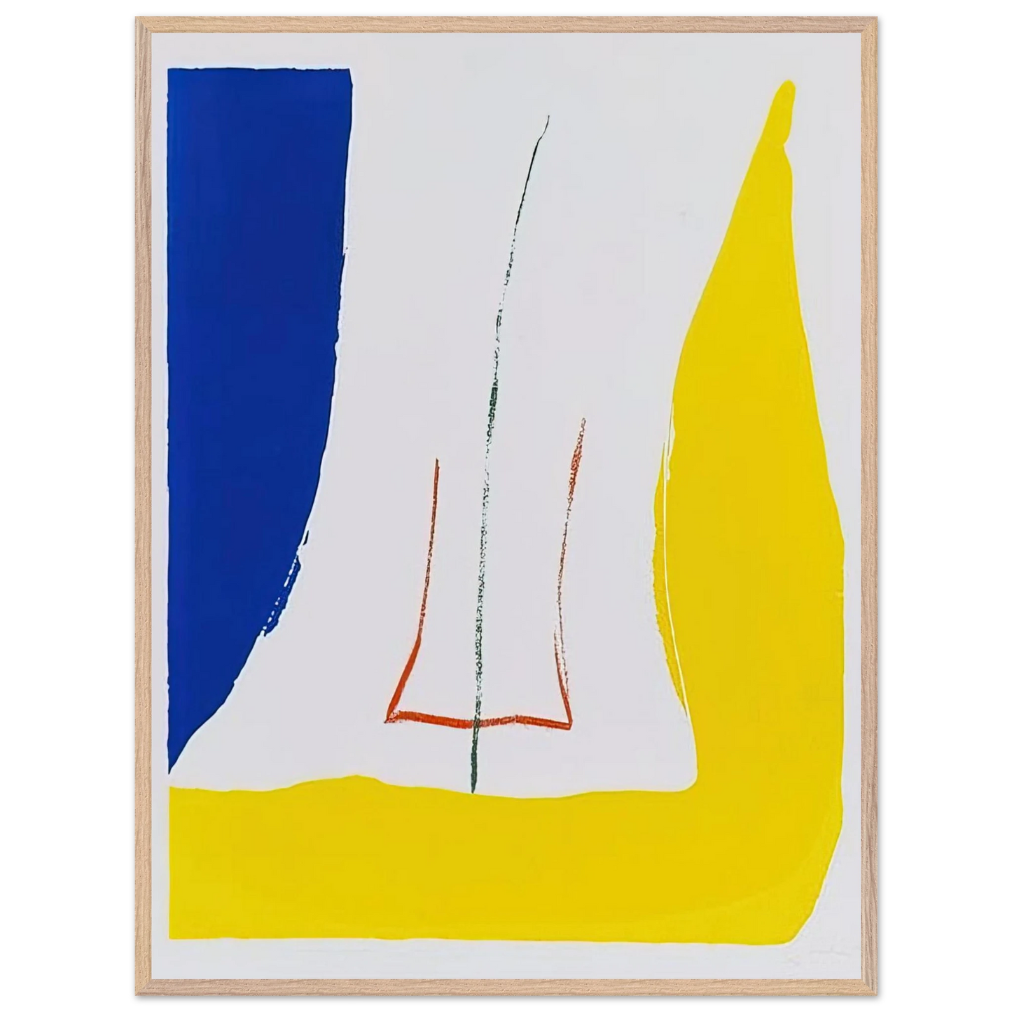 Helen Frankenthaler - Sun Corner - 1968 Wall art - 45x60 cm / 18x24 inches - Premium Wooden Framed Poster With Fine Art Paper - Wood frame