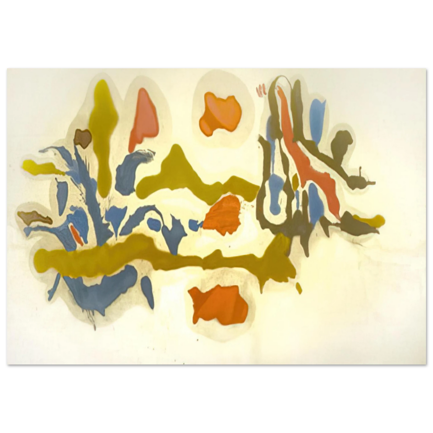 Helen Frankenthaler - Seascape with Dunes - 1962 Wall art - 21x29.7 cm / 8x12" - Premium Wooden Framed Poster With Fine Art Paper - Wood frame