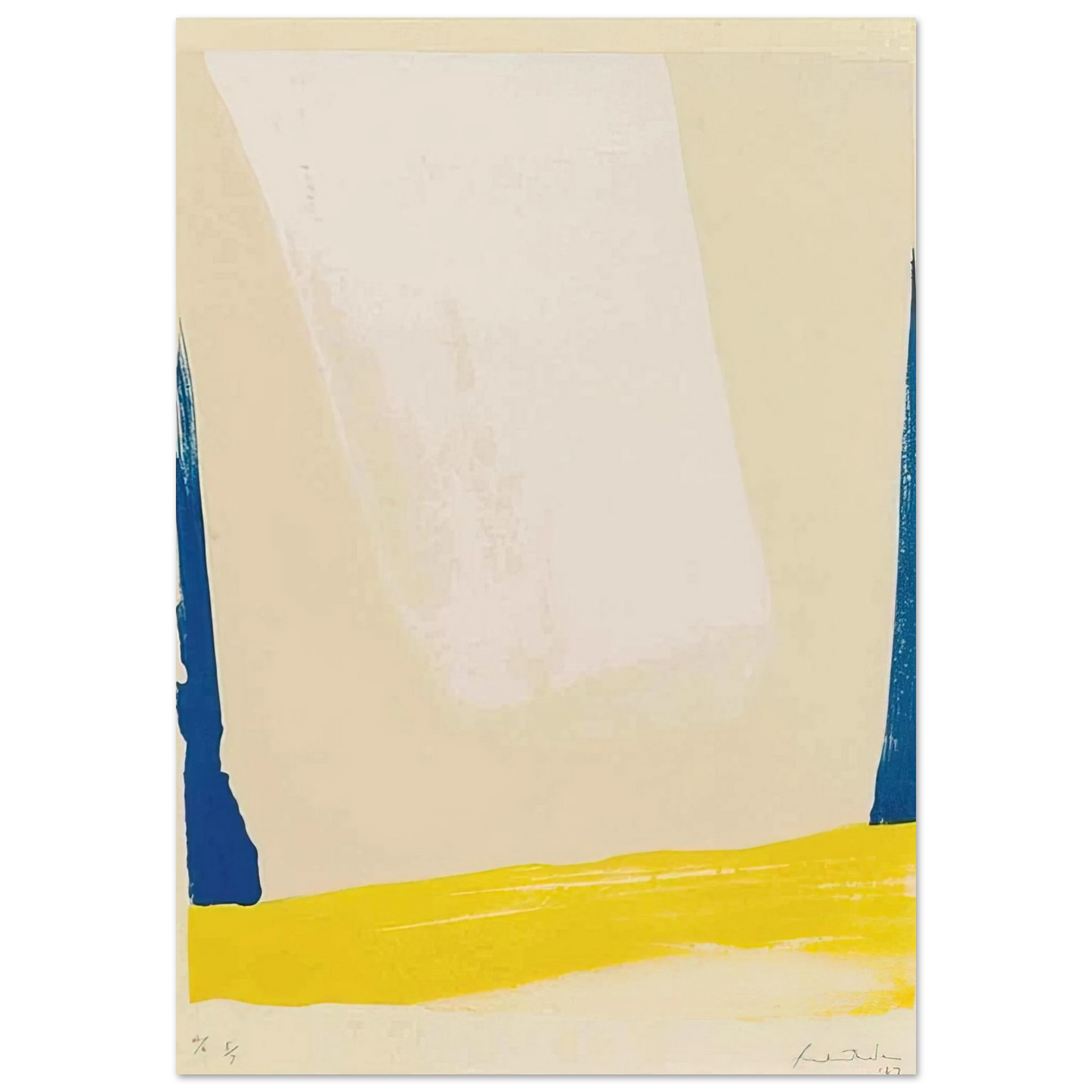 Helen Frankenthaler - White Portal - 1967 Wall art - A1 (59.4 x 84.1  cm) - Premium Wooden Framed Poster With Fine Art Paper - White frame