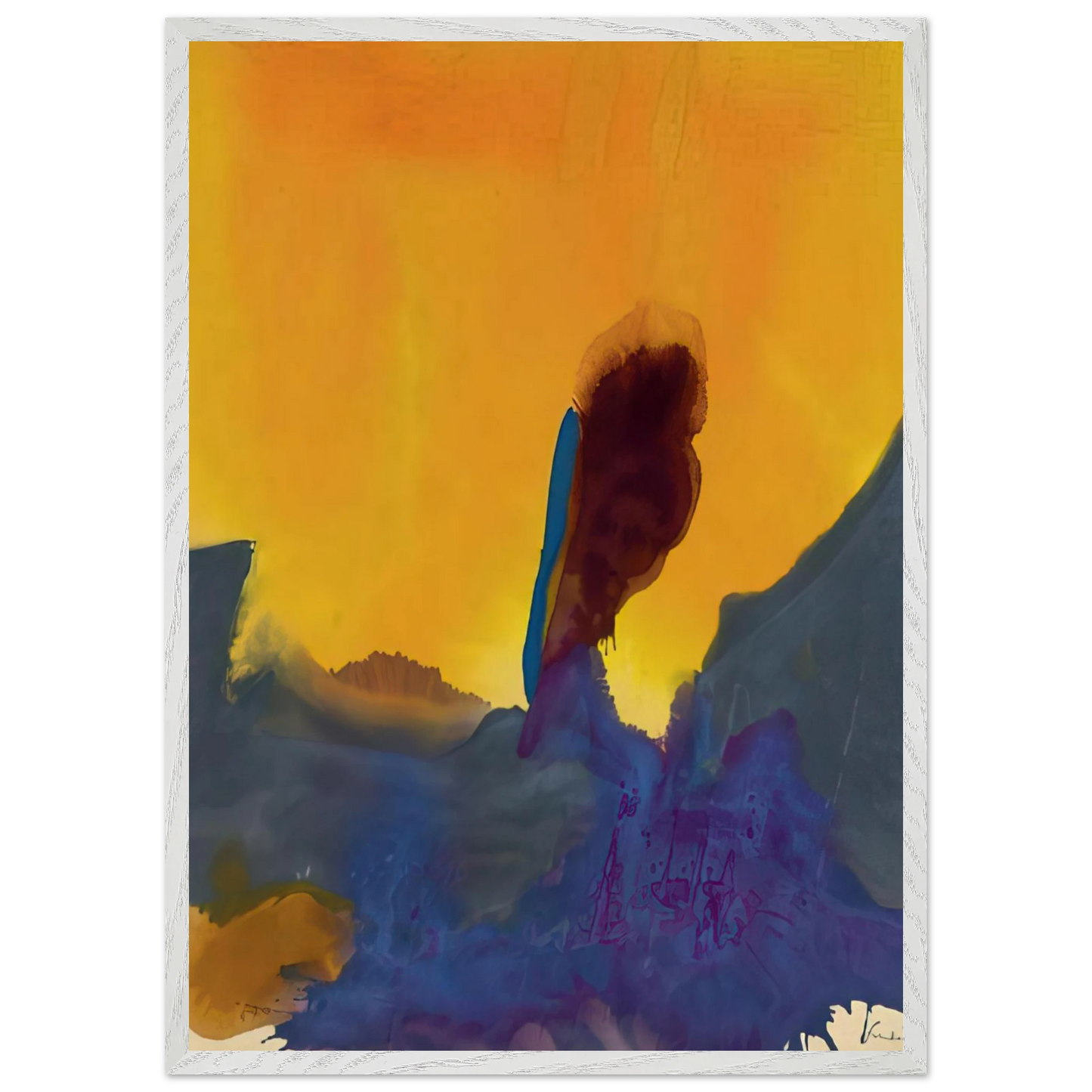 Helen Frankenthaler - Glow II - 1968 Wall art - 20x25 cm / 8x10 inches - Premium Wooden Framed Poster With Fine Art Paper - Wood frame