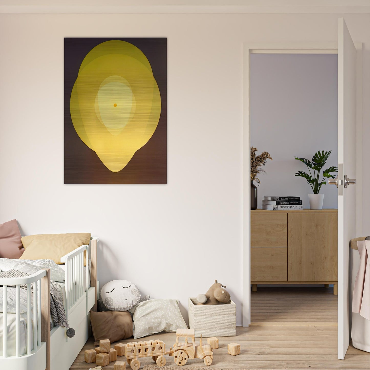 Yellow Mandala - 1970 - Clarence Holbrook Carter Brushed Aluminum Print - 70x100 cm / 28x40 inches | Clarence Holbrook Carter Aluminum Print | Clarence Holbrook Carter Prints