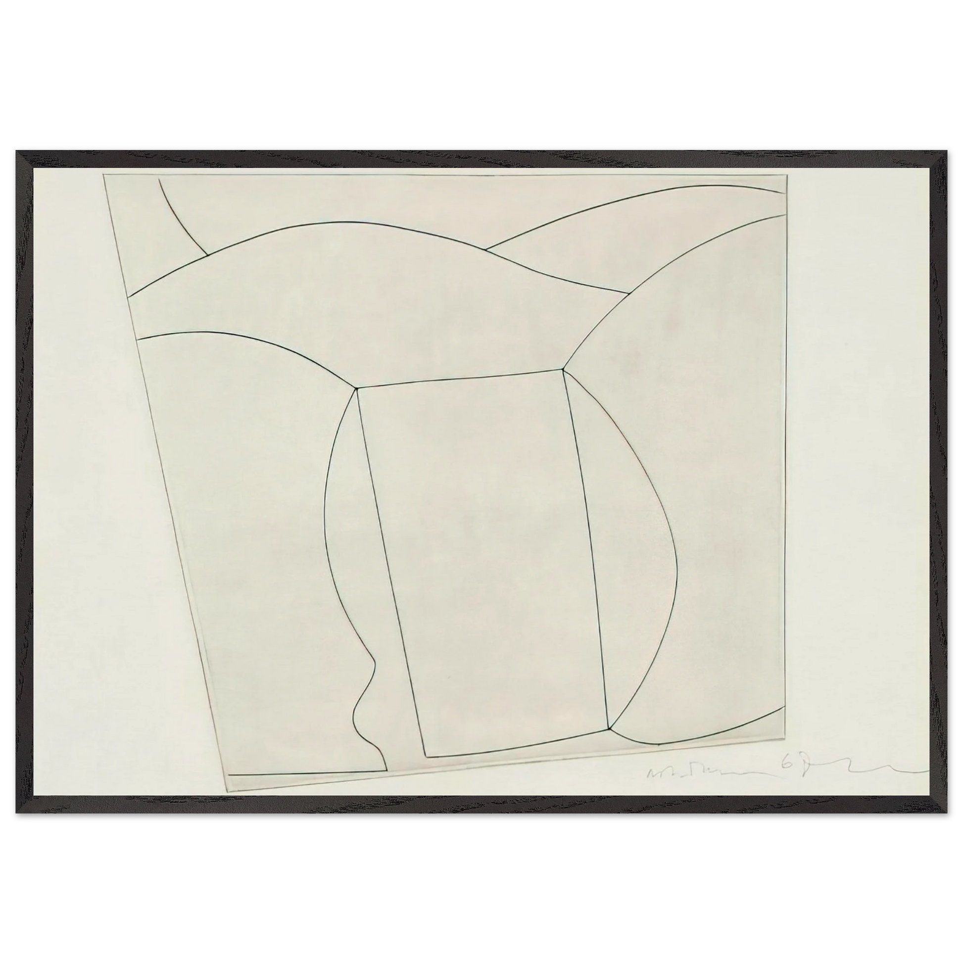 3 forms in a landscape - 1967 - Ben Nicholson Framed Art Print – Black Wooden Frame - Default Title - -Framed Art Print