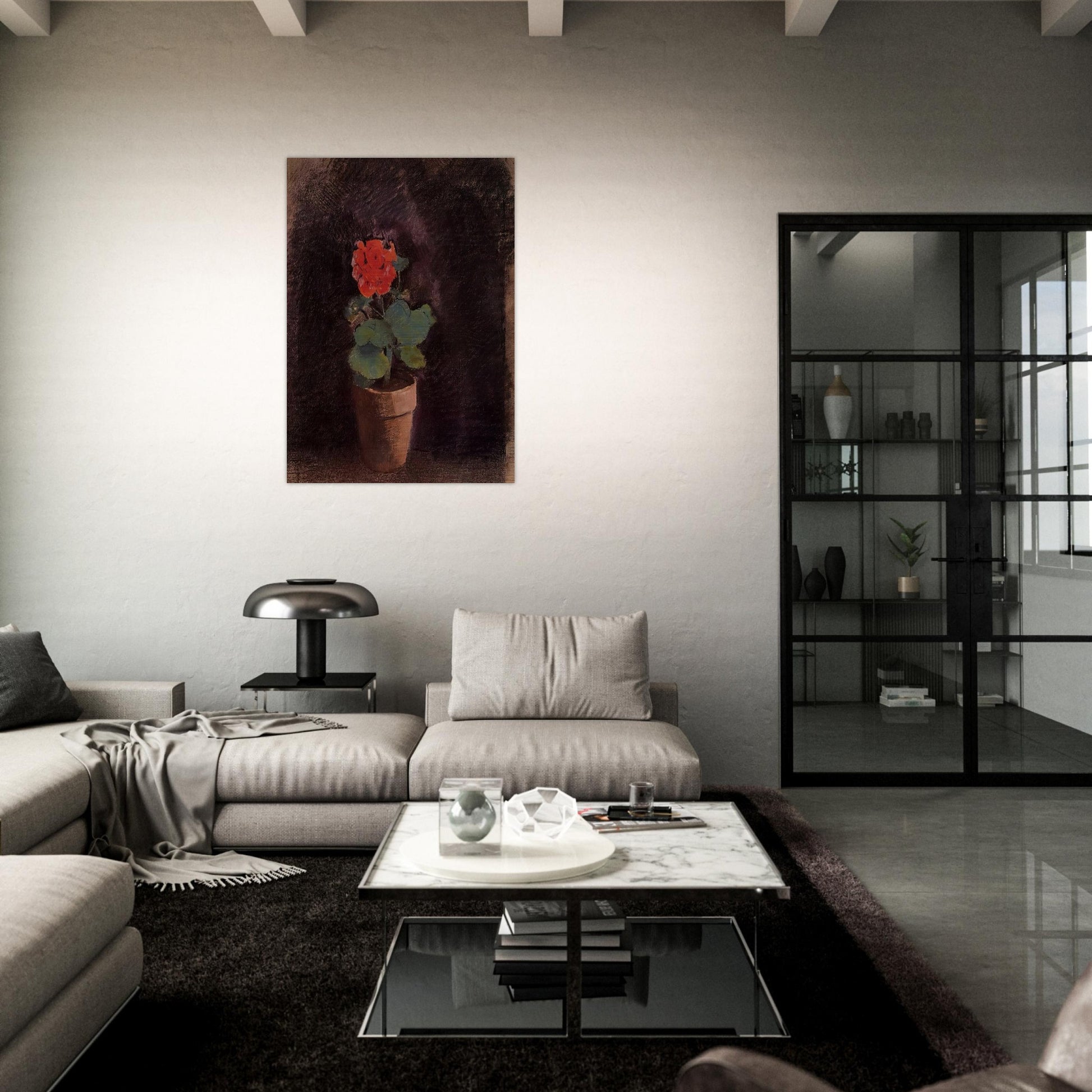 GERANIUM - Odilon Redon Brushed Aluminum Print - 70x100 cm / 28x40 inches | Odilon Redon Aluminum Print | Odilon Redon Prints