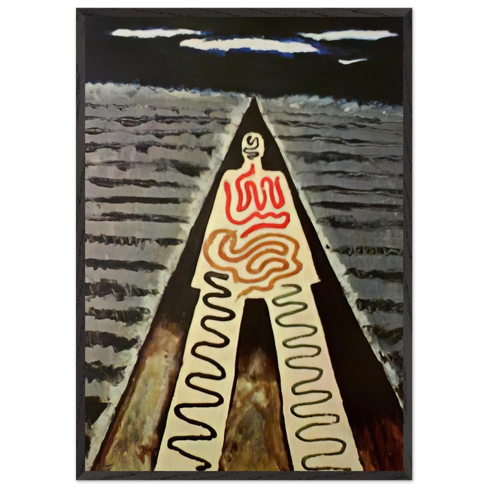 A NIGHT AT SAINT JEAN - Man Ray 70x100 cm / 28x40 inches Framed Art Print – Black Wooden Frame