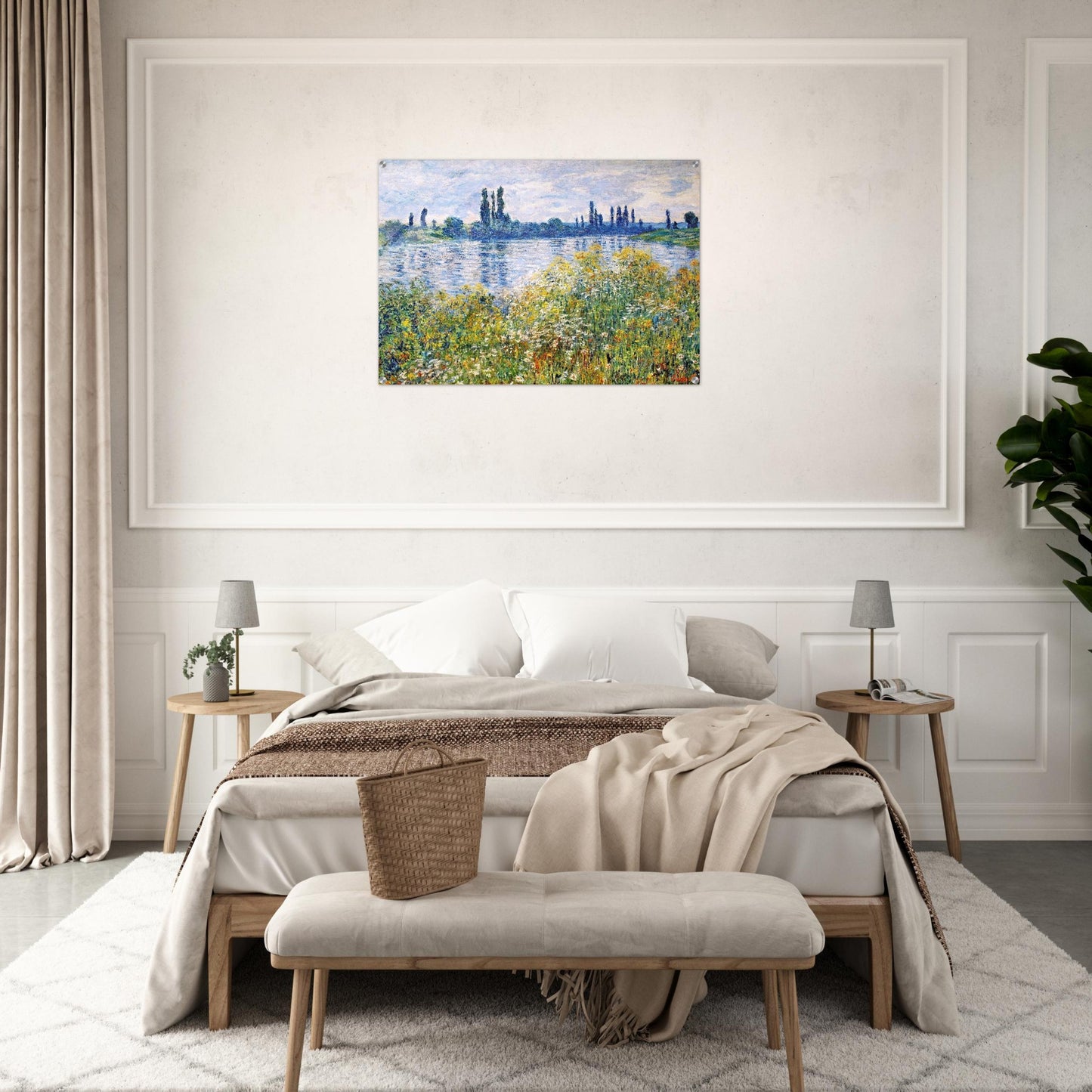 Flowers on the Banks of Seine near Vetheuil - claude monet Acrylic Print - 70x100 cm / 28x40″ inches