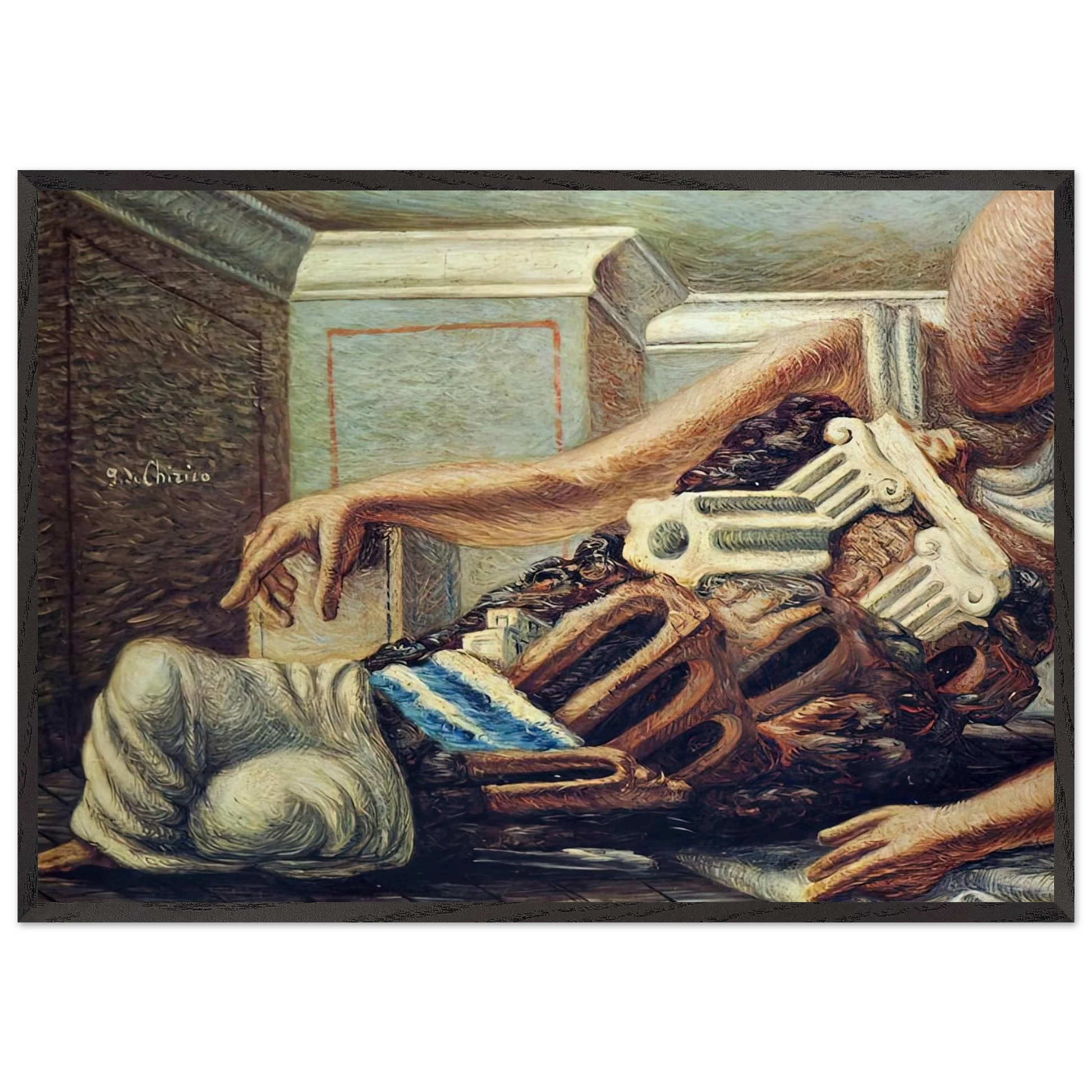 ARCHAEOLOGIST - Giorgio de Chirico Framed Art Print – Black Wooden Frame - Default Title - -Framed Art Print