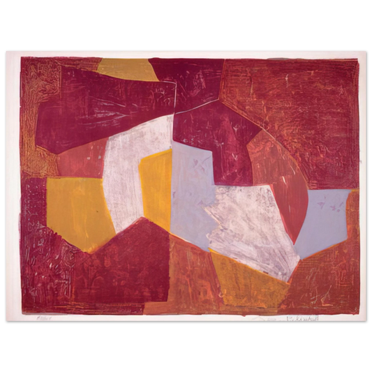 Serge Poliakoff - Composition carmin, brune, jaune et grise - 1956 Fine Art Poster - Default Title