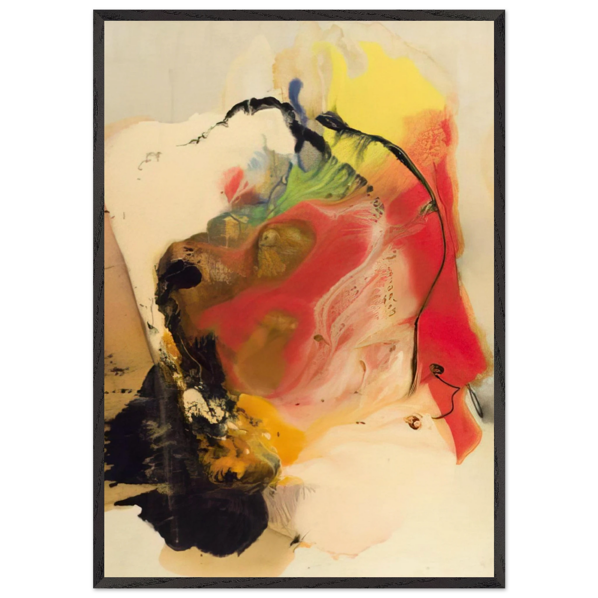 Pompeys Head - 1958 - Paul Jenkins Framed Art Print – Black Wooden Frame - Default Title - -Framed Art Print