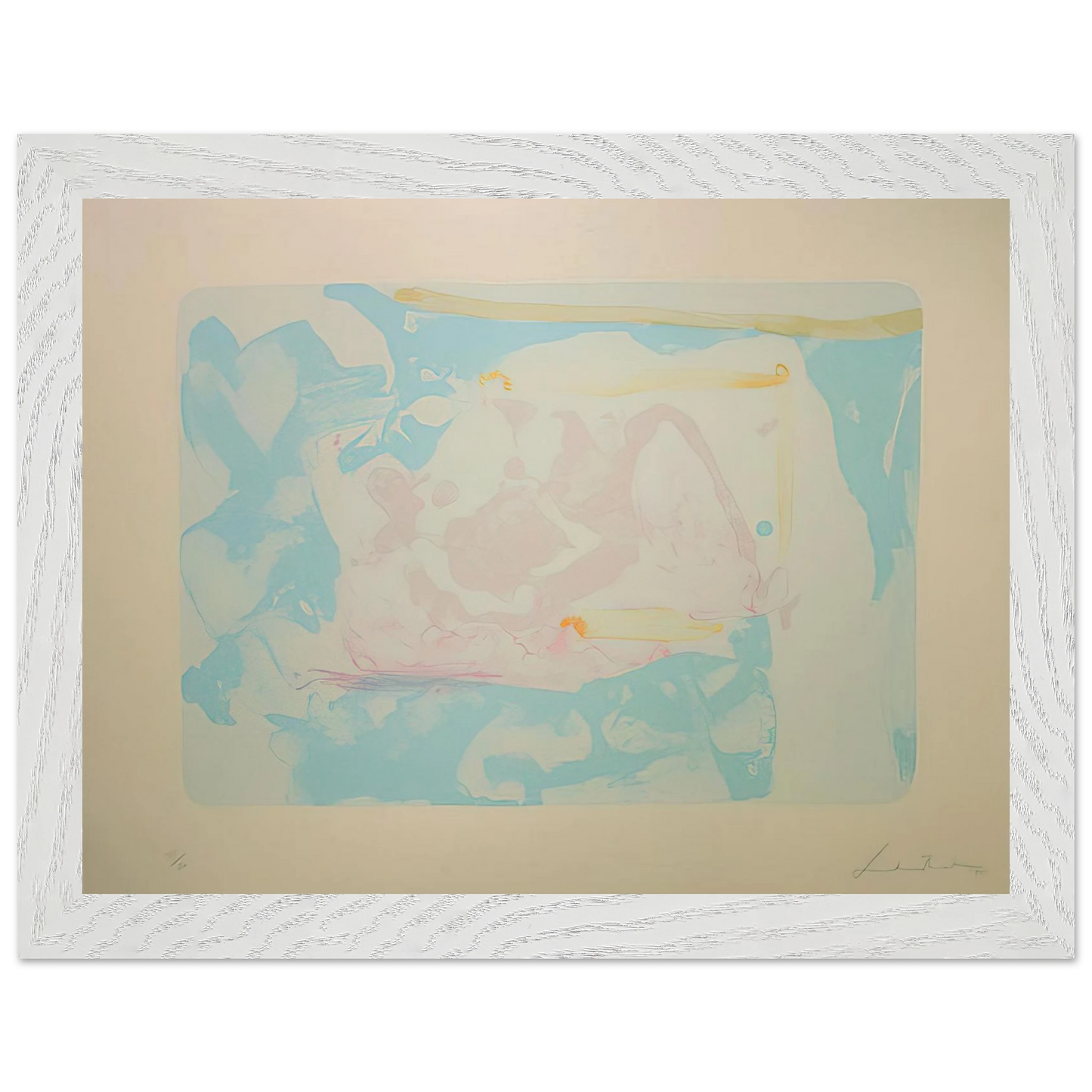 Helen Frankenthaler - Reflections III - 1995 Wall art - 30x45 cm / 12x18 inches - Premium Wooden Framed Poster With Fine Art Paper - Black frame