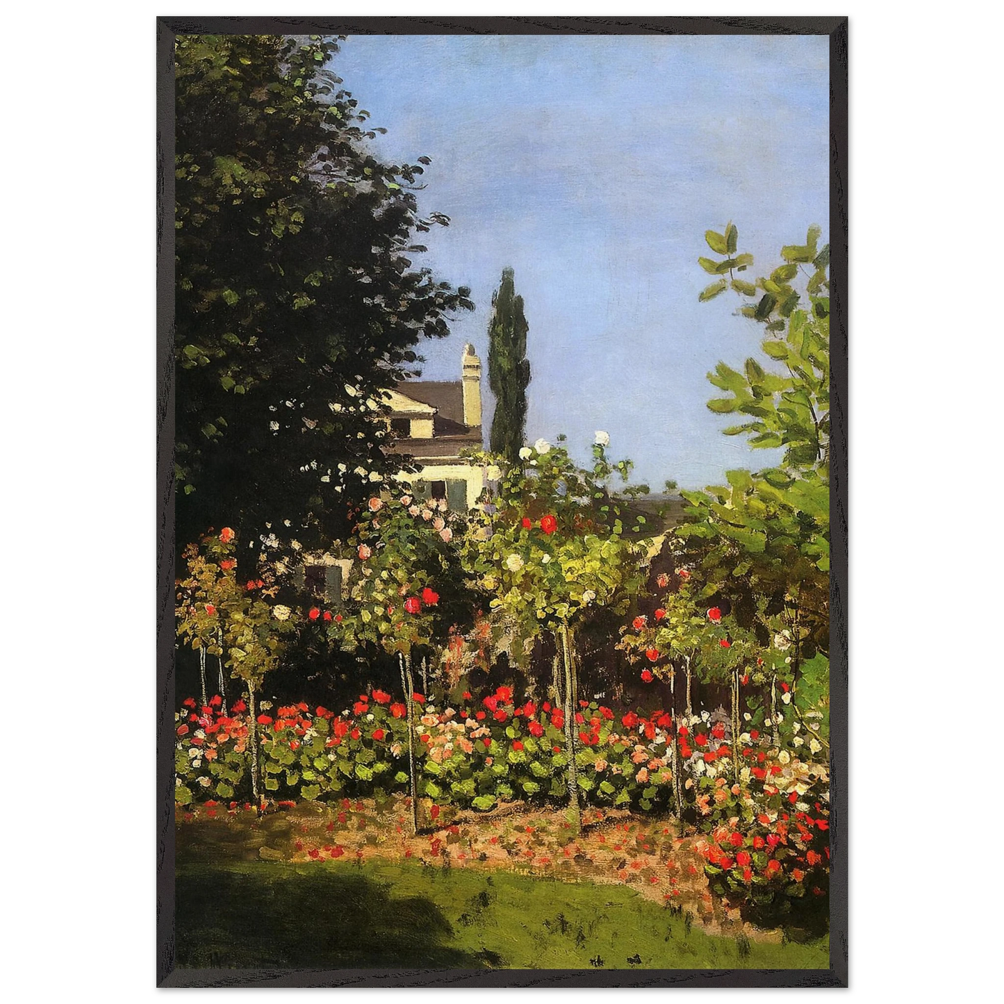 Garden in Bloom at Sainte-Addresse - claude monet Framed Art Print – Black Wooden Frame - Default Title - -Framed Art Print