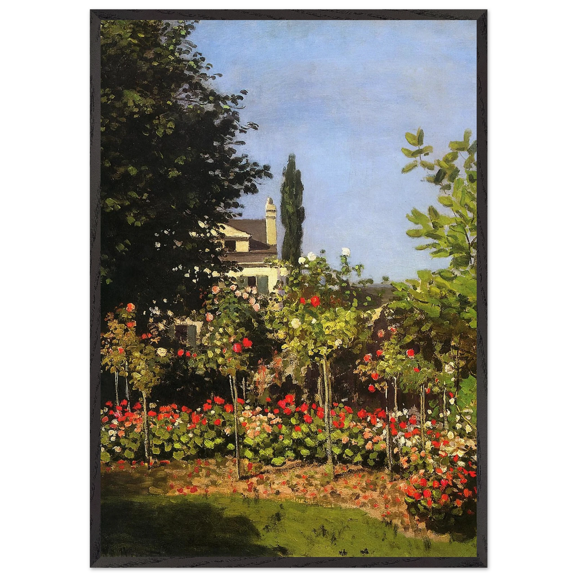 Garden in Bloom at Sainte-Addresse - claude monet Framed Art Print – Black Wooden Frame - Default Title - -Framed Art Print