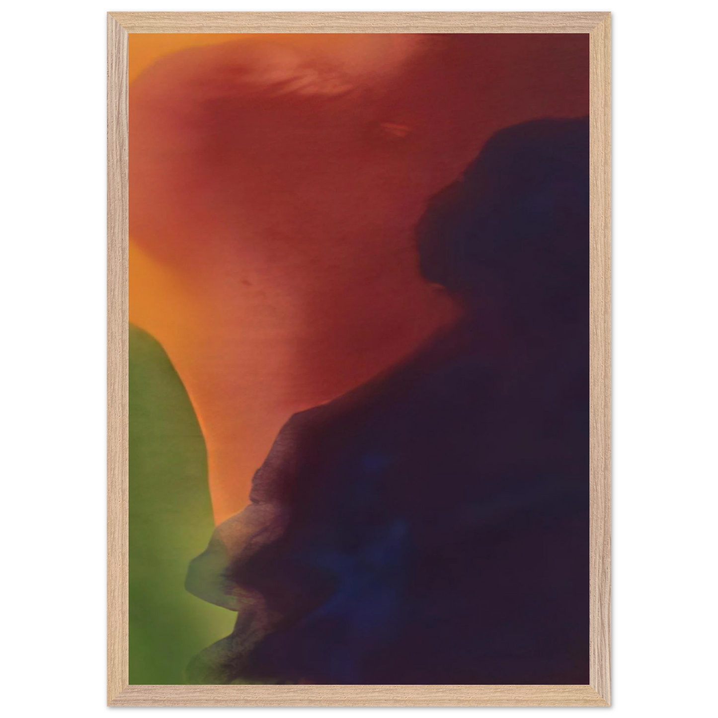 Helen Frankenthaler - Blue Atmosphere III - 1963 Wall art - A2 (42 x 59.4  cm) - Premium Wooden Framed Poster With Fine Art Paper - White frame