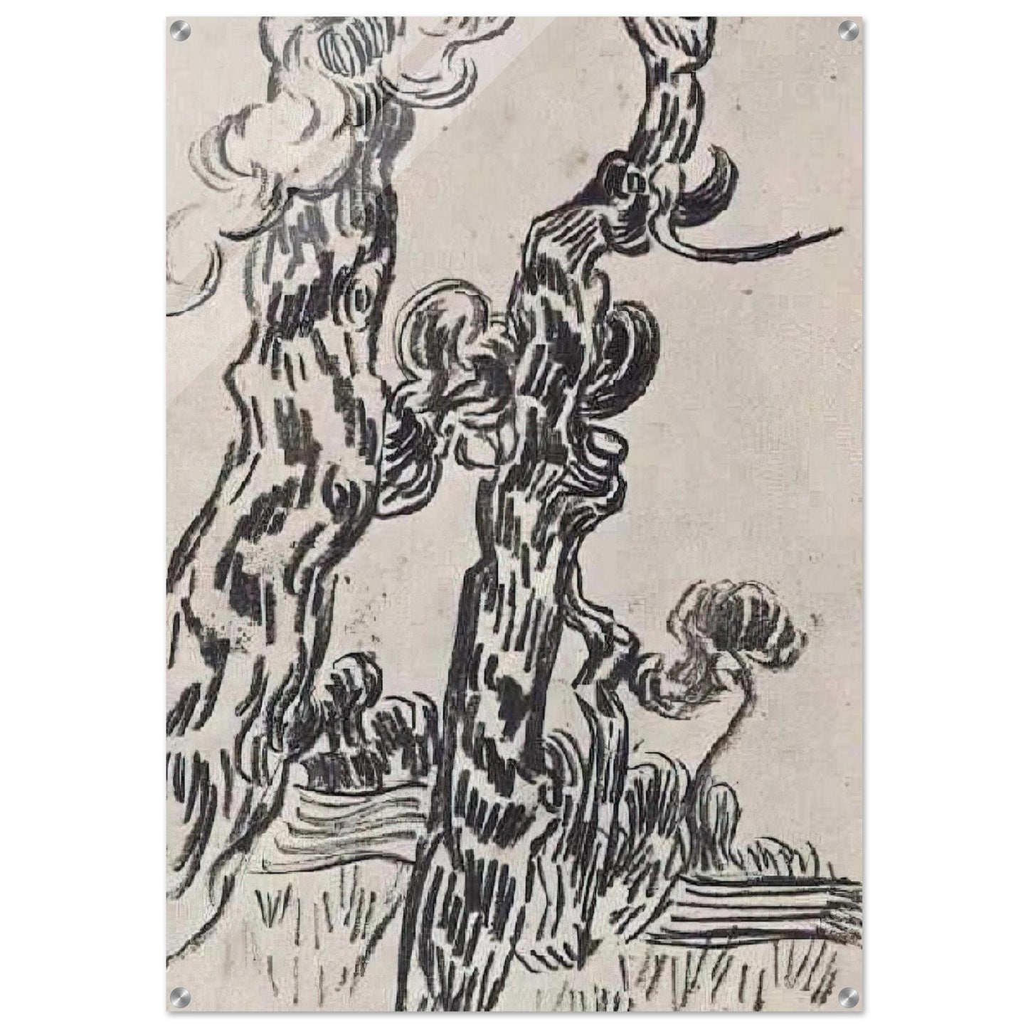 Two Pinetrees - Vincent van Gogh Acrylic Print - 70x100 cm / 28x40″ inches