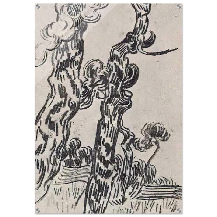 Two Pinetrees - Vincent van Gogh Acrylic Print - 70x100 cm / 28x40″ inches