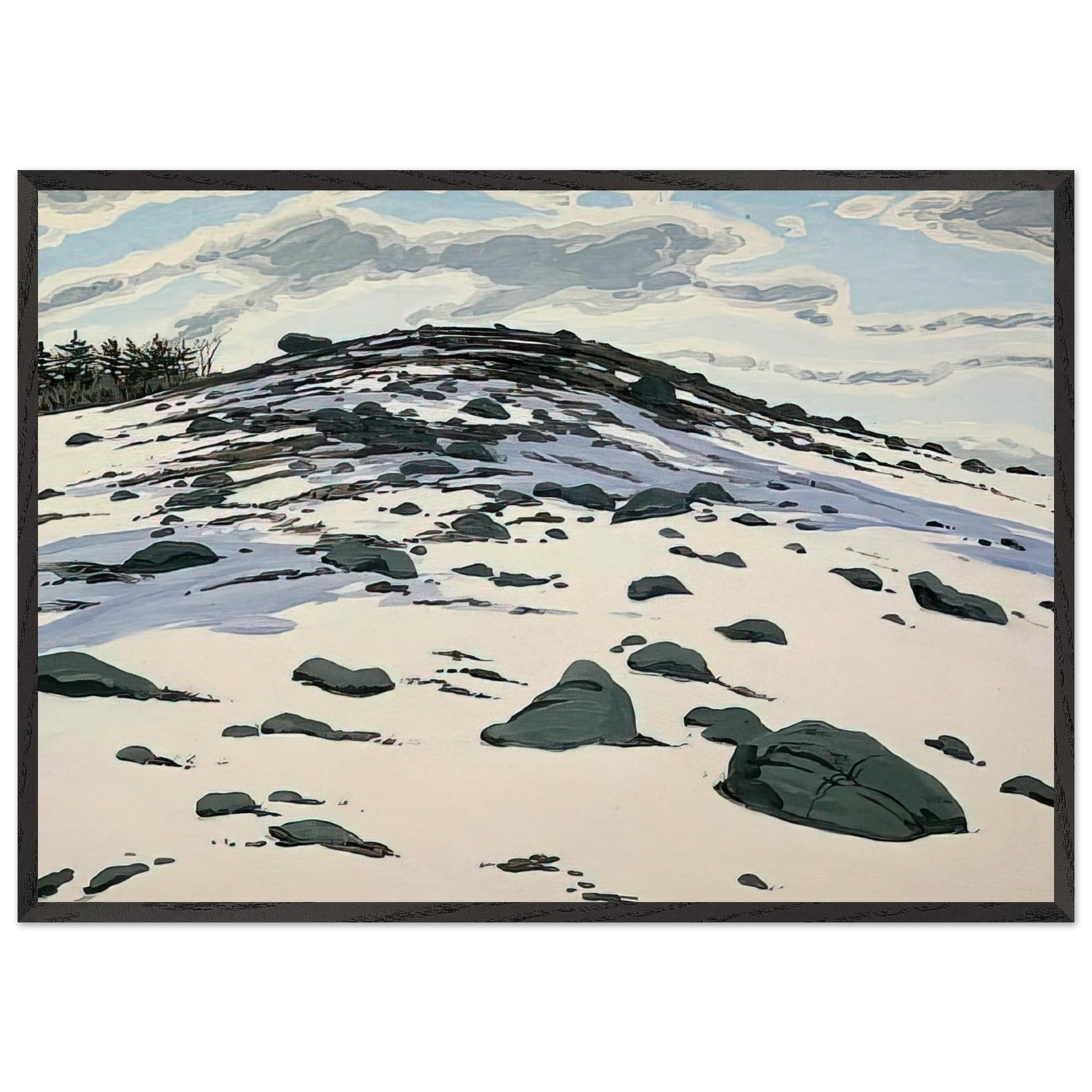 Shadow on Frankfort Barren - 1982 - Neil Welliver Framed Art Print – Black Wooden Frame - Default Title - -Framed Art Print