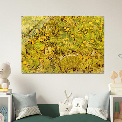 A Field of Yellow Flowers - Vincent van Gogh Acrylic Print - 70x100 cm / 28x40″ inches | Vincent van Gogh Wall Art | Vincent van Gogh Prints