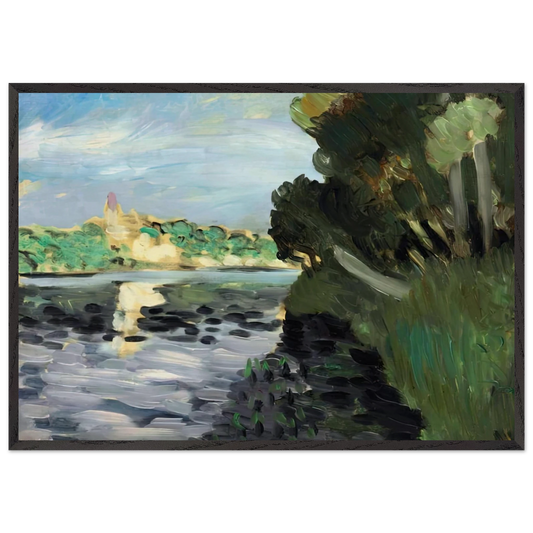 BORDS DE LA SEINE A VETHEUIL 1920 - Henri Matisse 70x100 cm / 28x40 inches Framed Art Print – Black Wooden Frame
