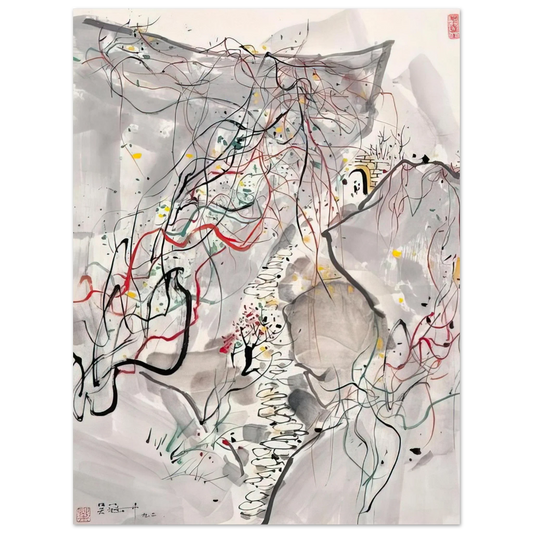 Wu Guanzhong - æ­¦å¤·å±±å¾„ - Abstract Expressionism, Ink and wash painting Fine Art Poster - Default Title