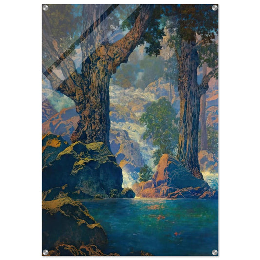 Cascades Quiet Solitude - Maxfield Parrish Acrylic Print - 70x100 cm / 28x40″ inches