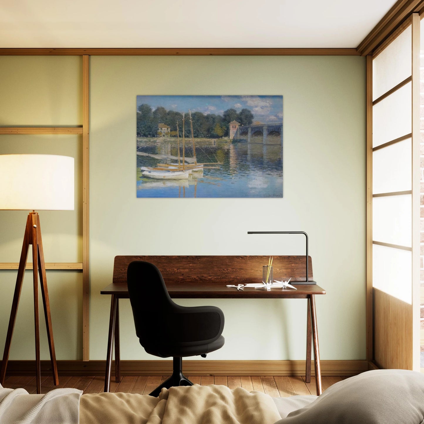 The Bridge at Argenteuil - claude monet Brushed Aluminum Print - 70x100 cm / 28x40 inches | claude monet Aluminum Print | claude monet Prints