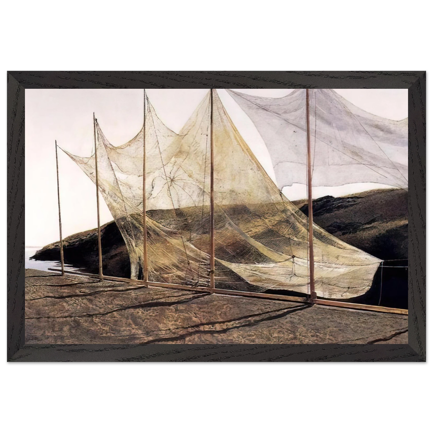 Andrew Wyeth - PENTECOST 1989 Wall Art - 60x80 cm / 24x32 inches - Premium Wooden Framed Poster With Fine Art Paper - White frame