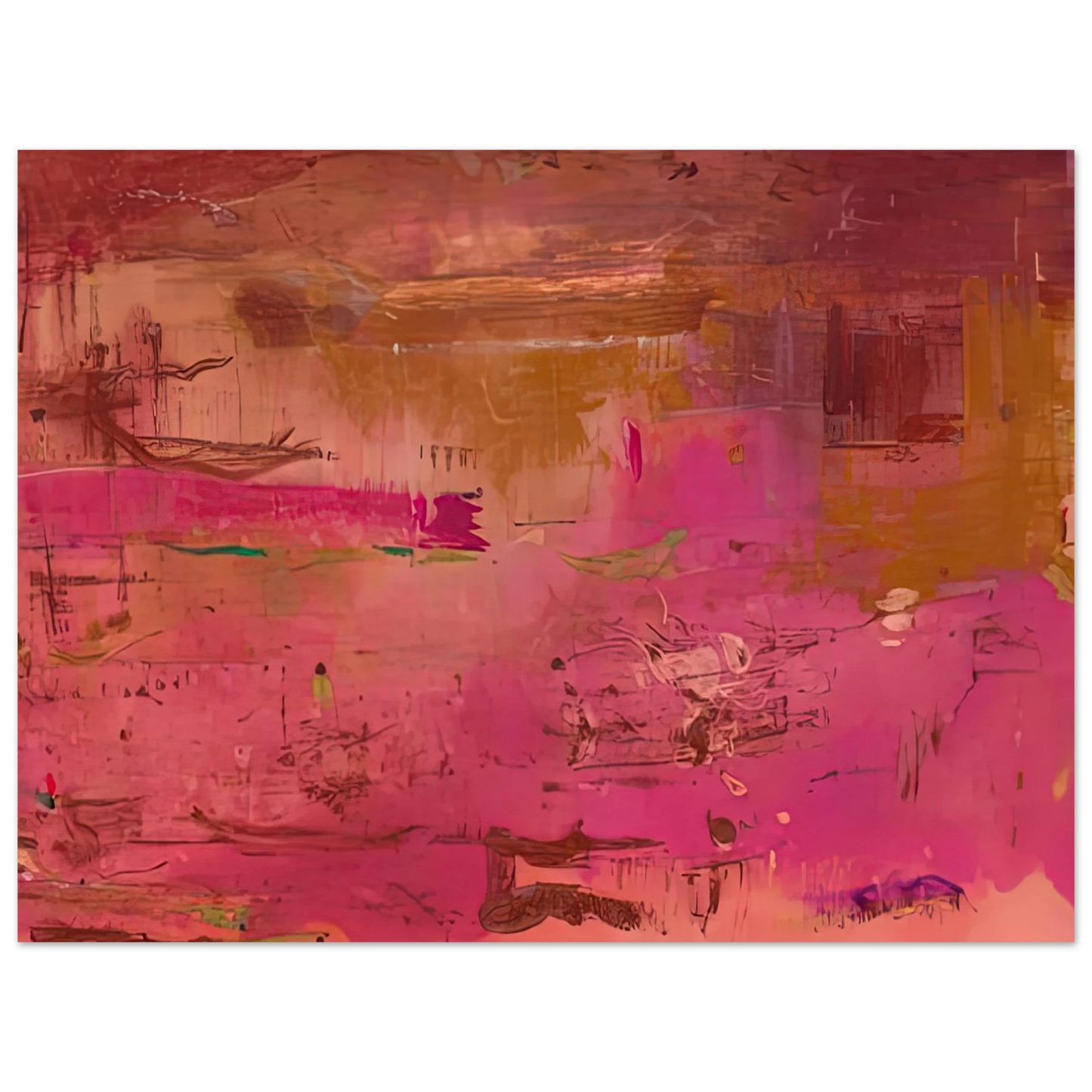 Helen Frankenthaler - Dream Walk Red, 1978- Wall Art - 21x29.7 cm / 8x12" - Premium Wooden Framed Poster With Fine Art Paper - White frame