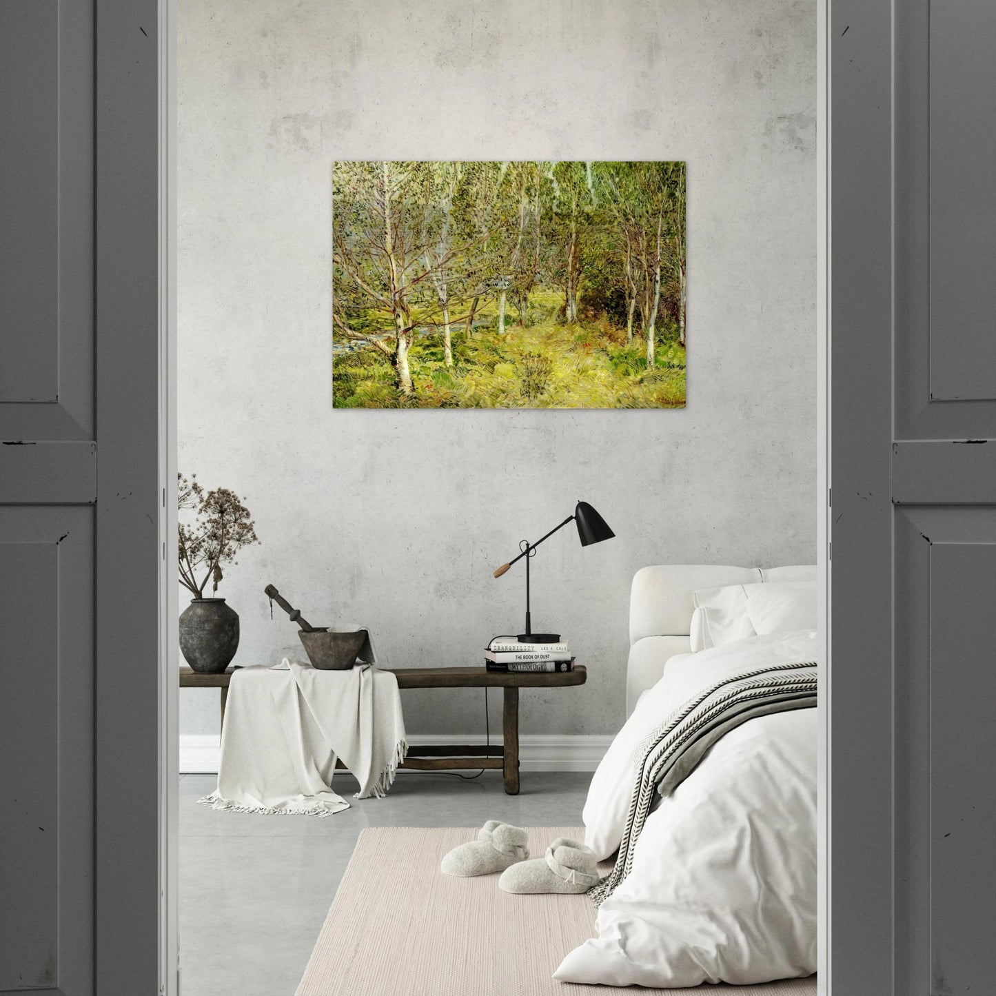 Spring Woods - Childe Hassam Brushed Aluminum Print - 70x100 cm / 28x40 inches | Childe Hassam Aluminum Print | Childe Hassam Prints