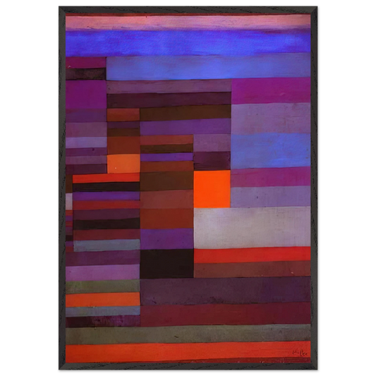 FIRE EVENING 1929 - Paul Klee 70x100 cm / 28x40 inches Framed Art Print – Black Wooden Frame