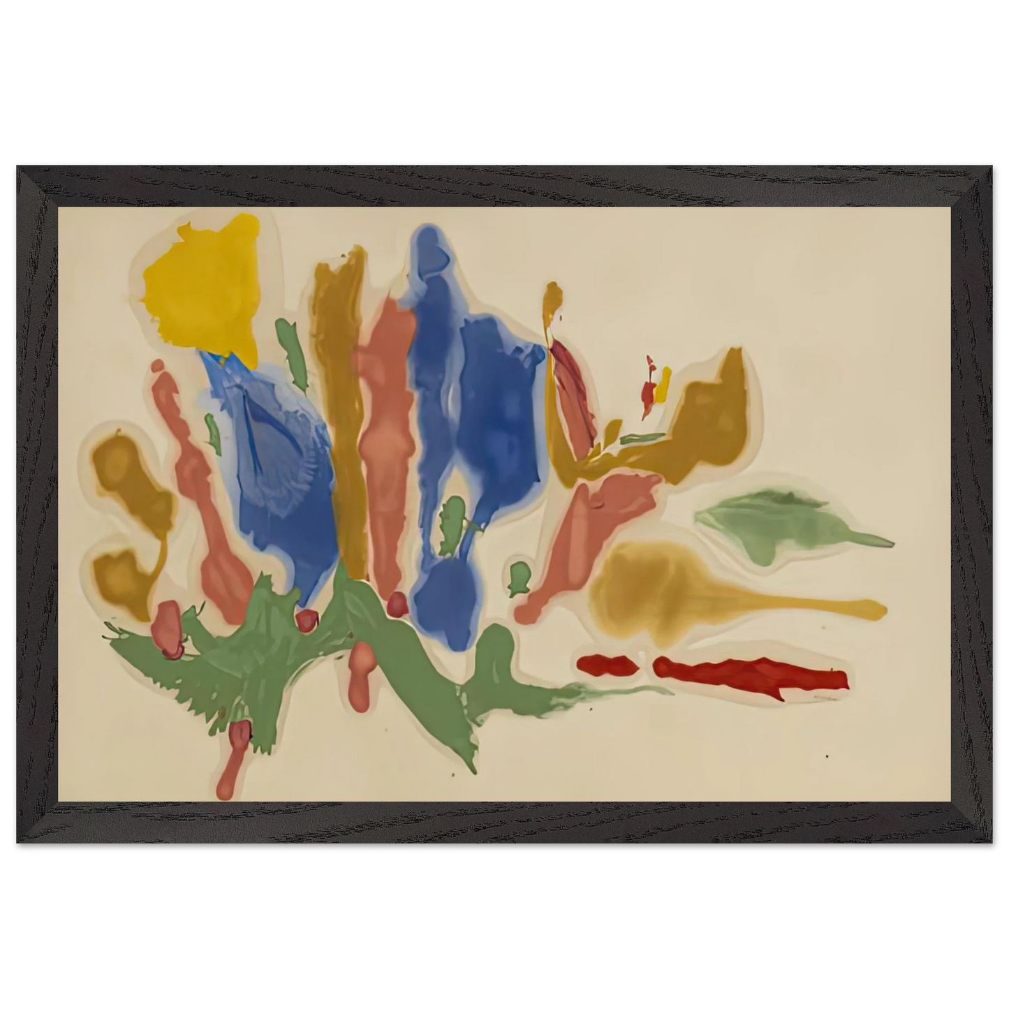 Helen Frankenthaler - Cool Summer, 1962- Wall Art - 21x29.7 cm / 8x12" - Premium Wooden Framed Poster With Fine Art Paper - Black frame