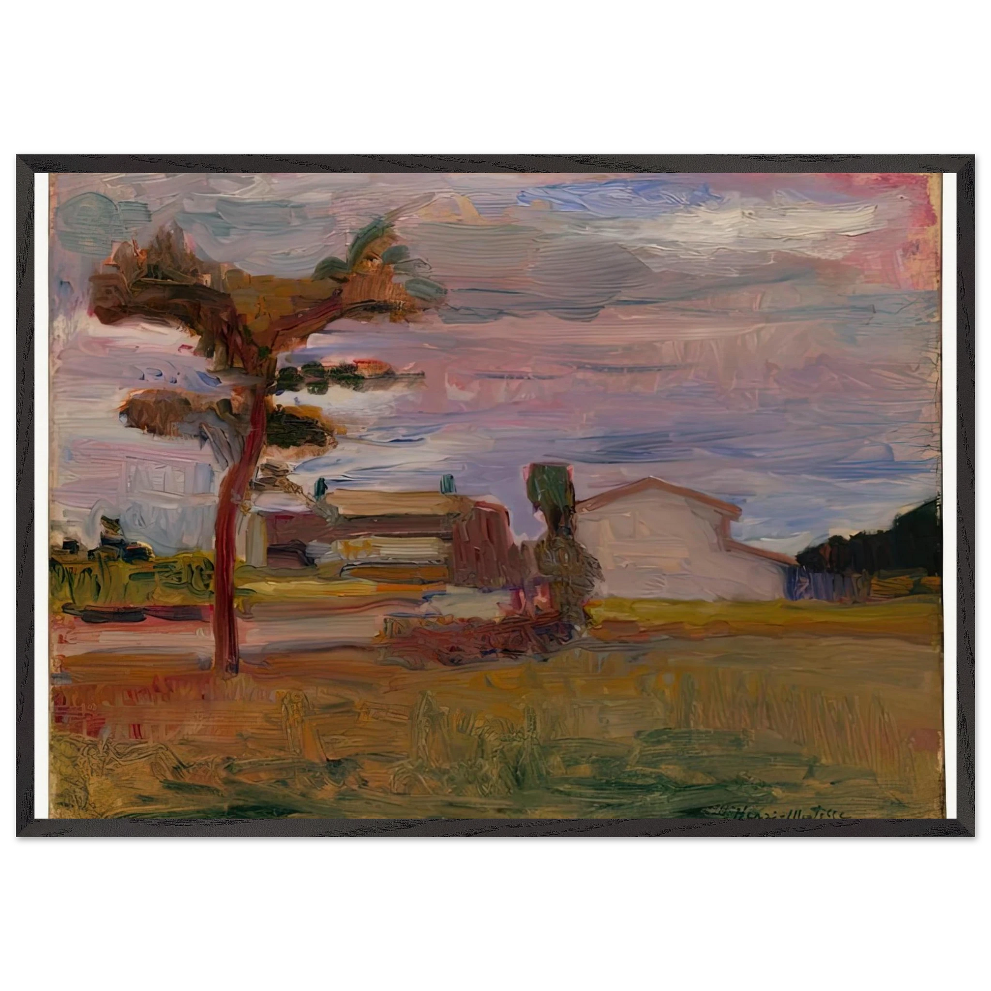 CORSICAN LANDSCAPE 1898 - Henri Matisse Framed Art Print – Black Wooden Frame - Default Title - -Framed Art Print