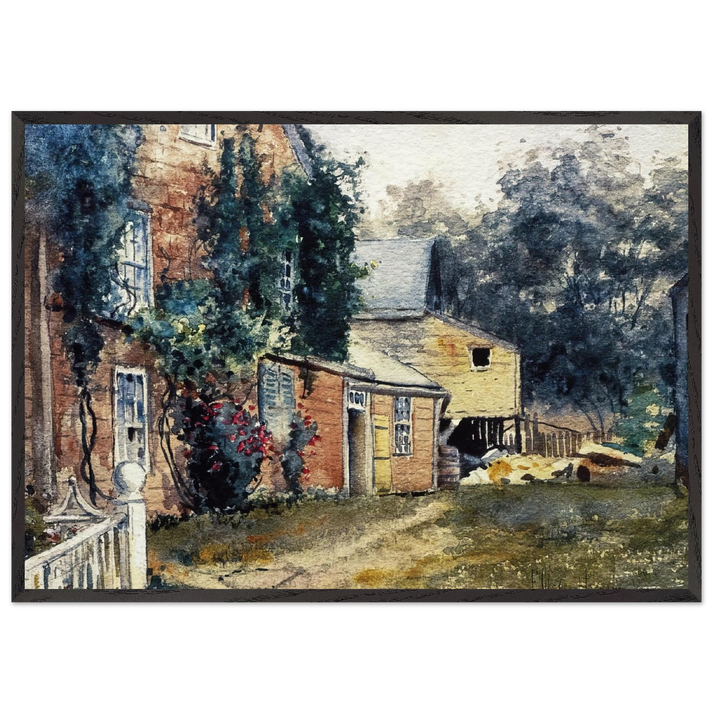 Old House Nantucket - Childe Hassam 70x100 cm / 28x40 inches Framed Art Print – Black Wooden Frame