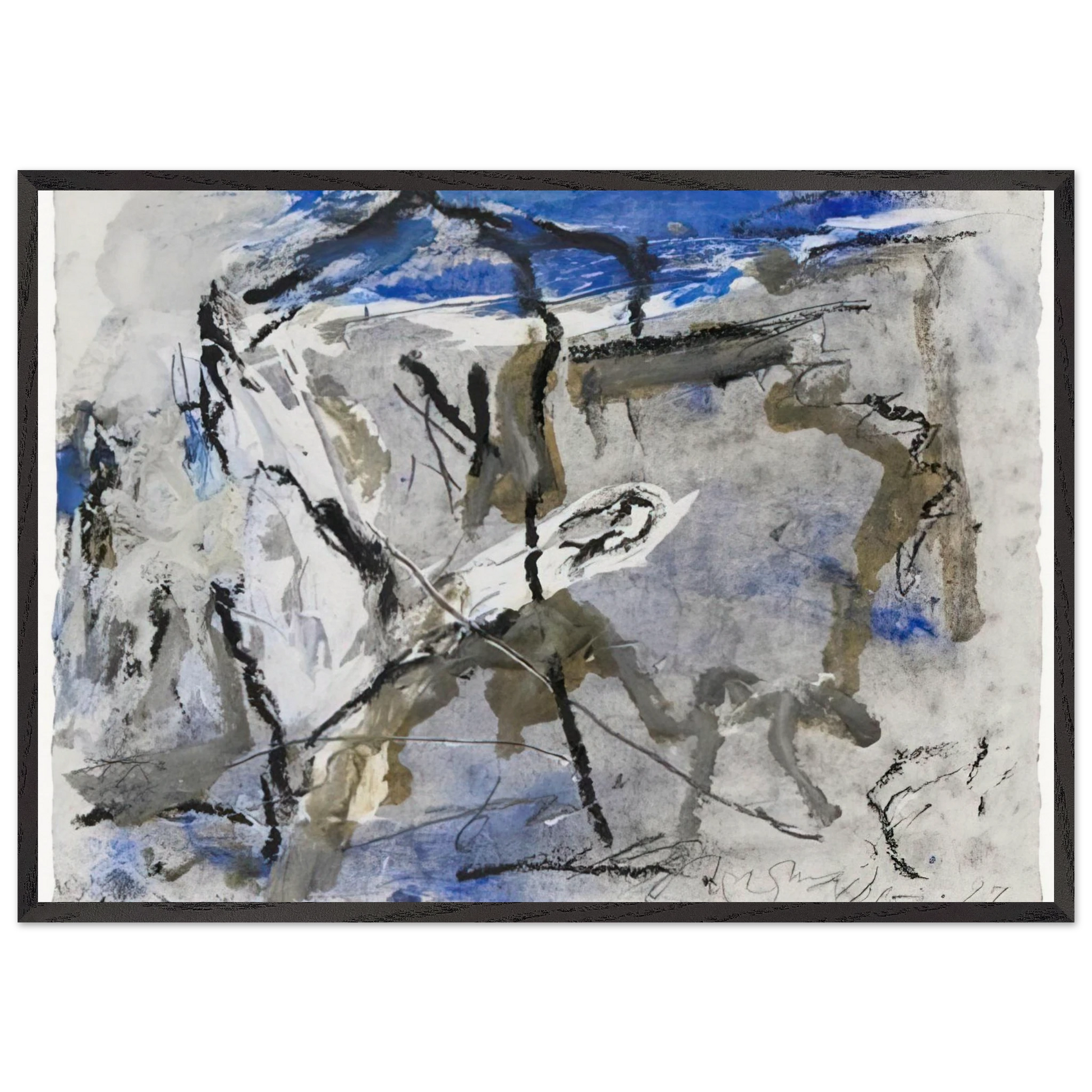 GE-11 - 1997 - Emil Schumacher Framed Art Print – Black Wooden Frame - Default Title - -Framed Art Print