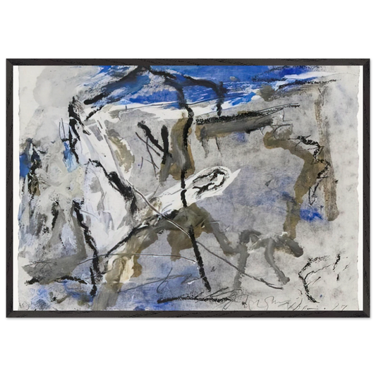 GE-11 - 1997 - Emil Schumacher Framed Art Print – Black Wooden Frame - Default Title - -Framed Art Print